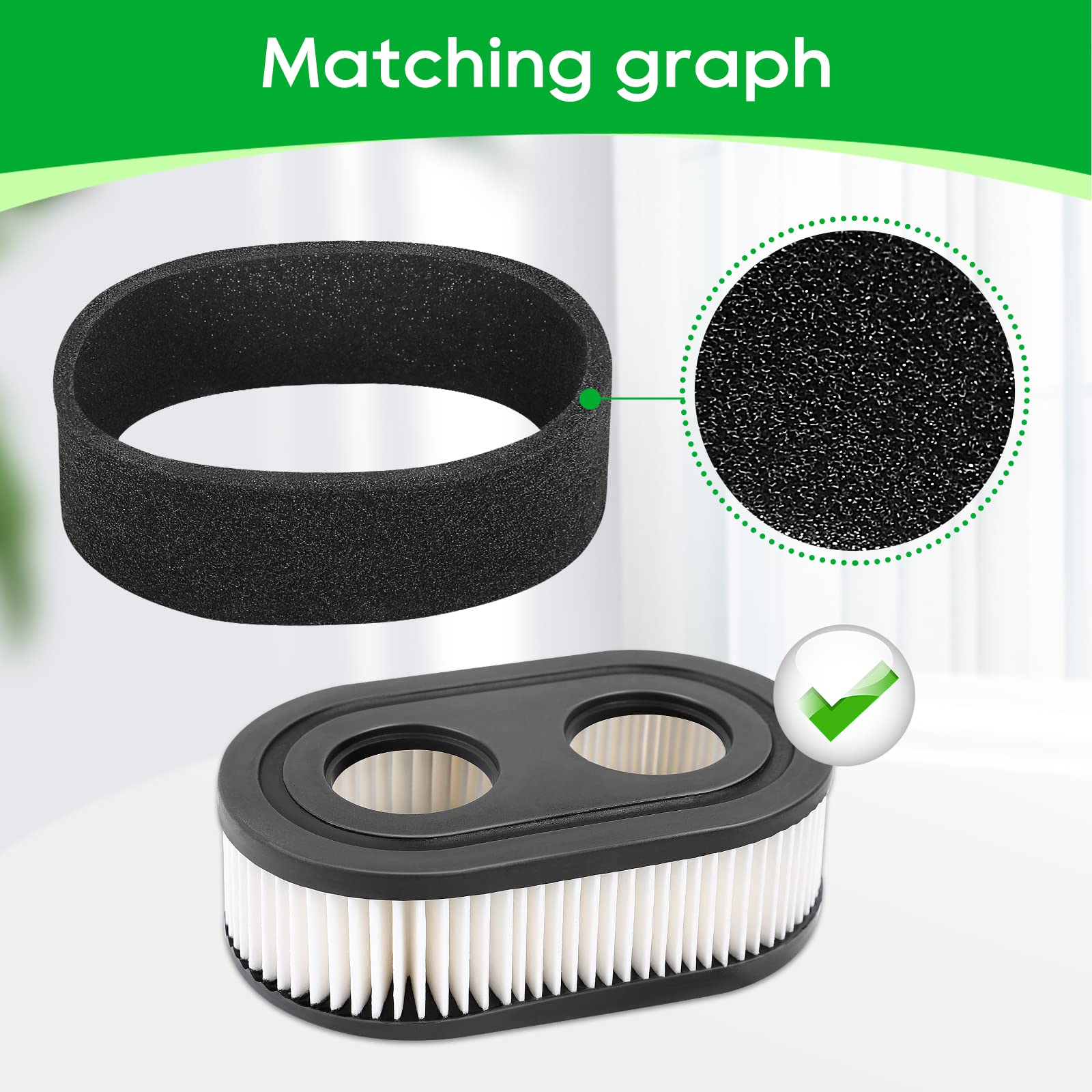 Autoec 593260 798452 334404 Air Filter Pre-Filter, 6 Pack 593260 Air Cleaner Cartridge Filter Pre-Filter, 595191 Filter Suitable