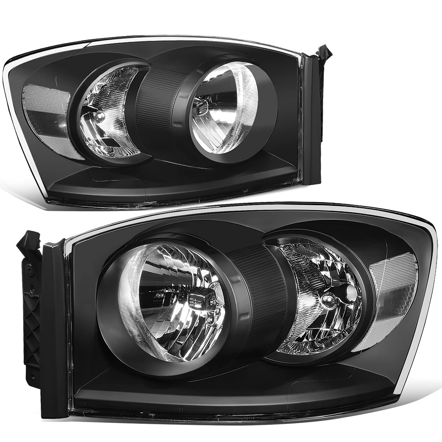 Auto Dynasty Factory Style Headlights Assembly Head Lamps Compatible With Dodge Ram 1500 2500 3500 06-09, Driver And Passenger S