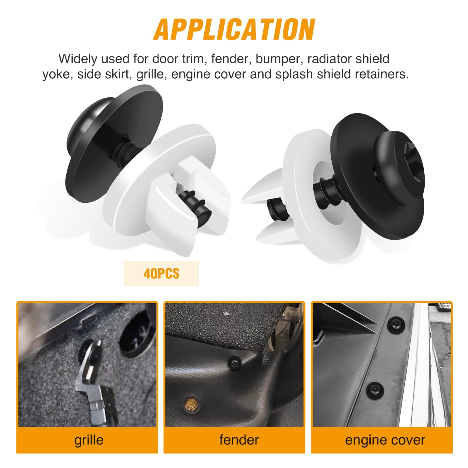 Gooacc 60Pcs Fender Liner Bumper Cover Splash Shield Hex Head Screw With Nylon U Nuts Kit For Fastening Front On Mazda 2, 5, 6,