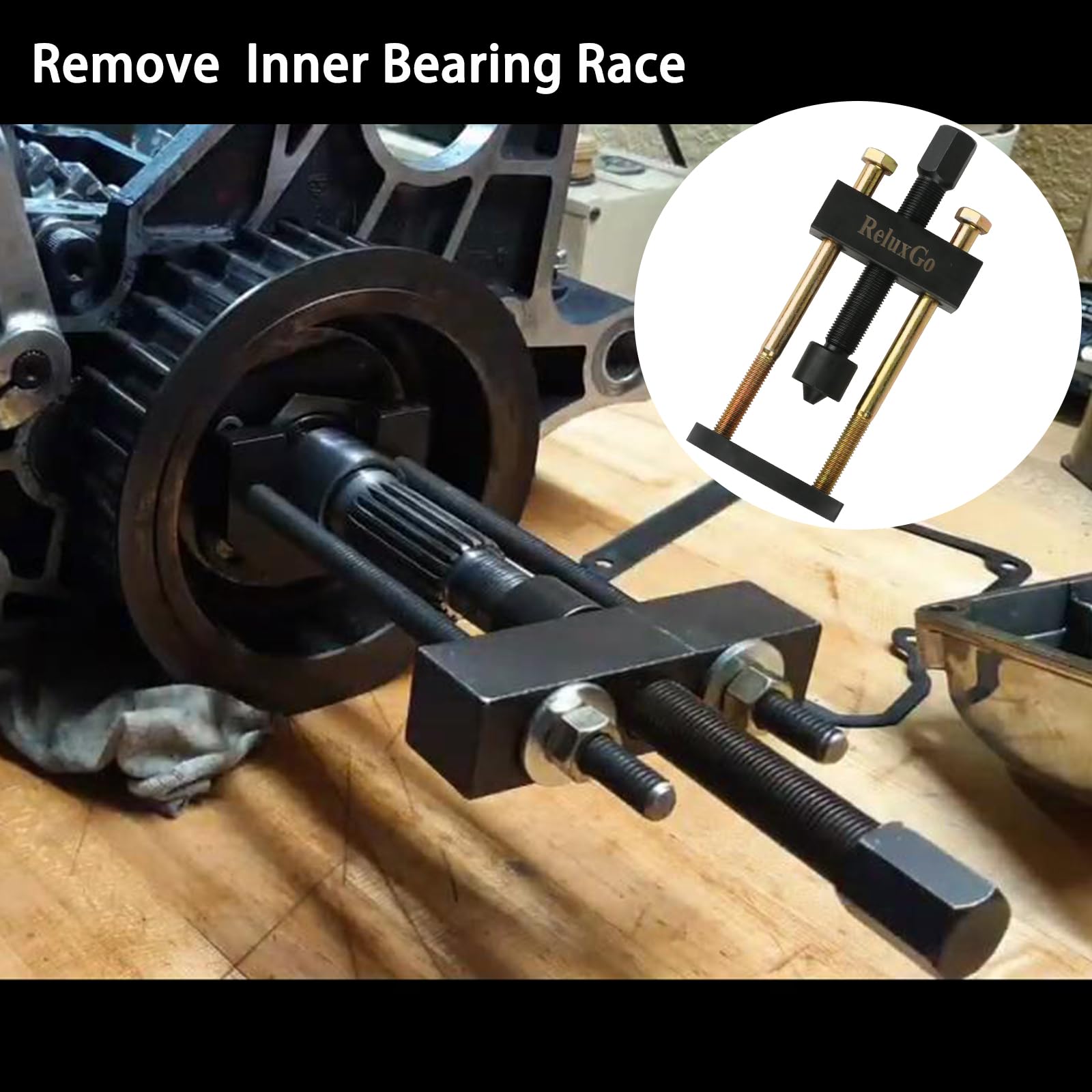 ReluxGo Transmission Mainshaft Inner Bearing Race Tool Installer Puller for Harley Davidson Big Twin 5 and 6 Speed 1984-present
