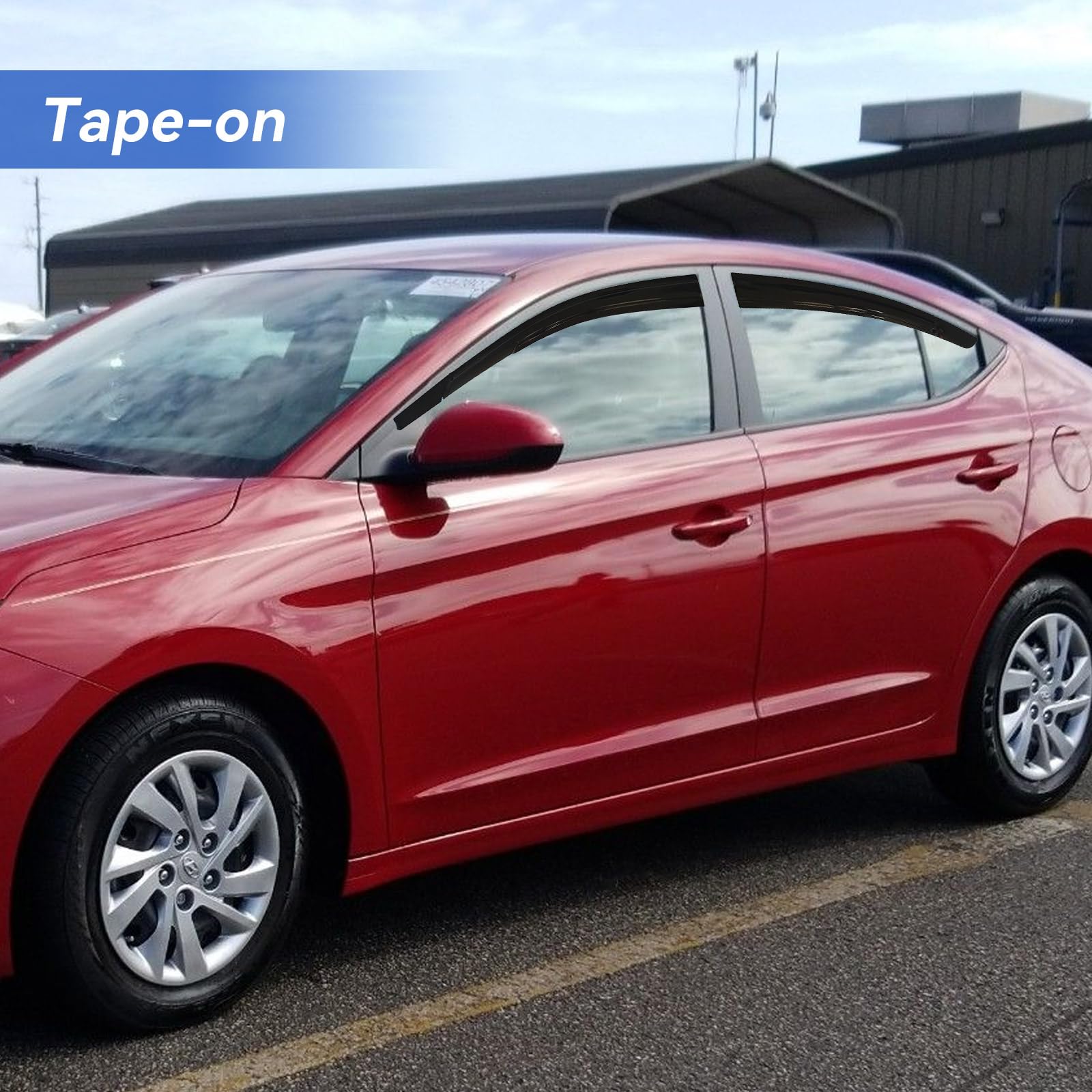 Window Visors Rain Guards Shield for 2017-2020 Hyundai Elantra, Out-Channel Window Vent Wind Deflectors Visors Shades for 17-20