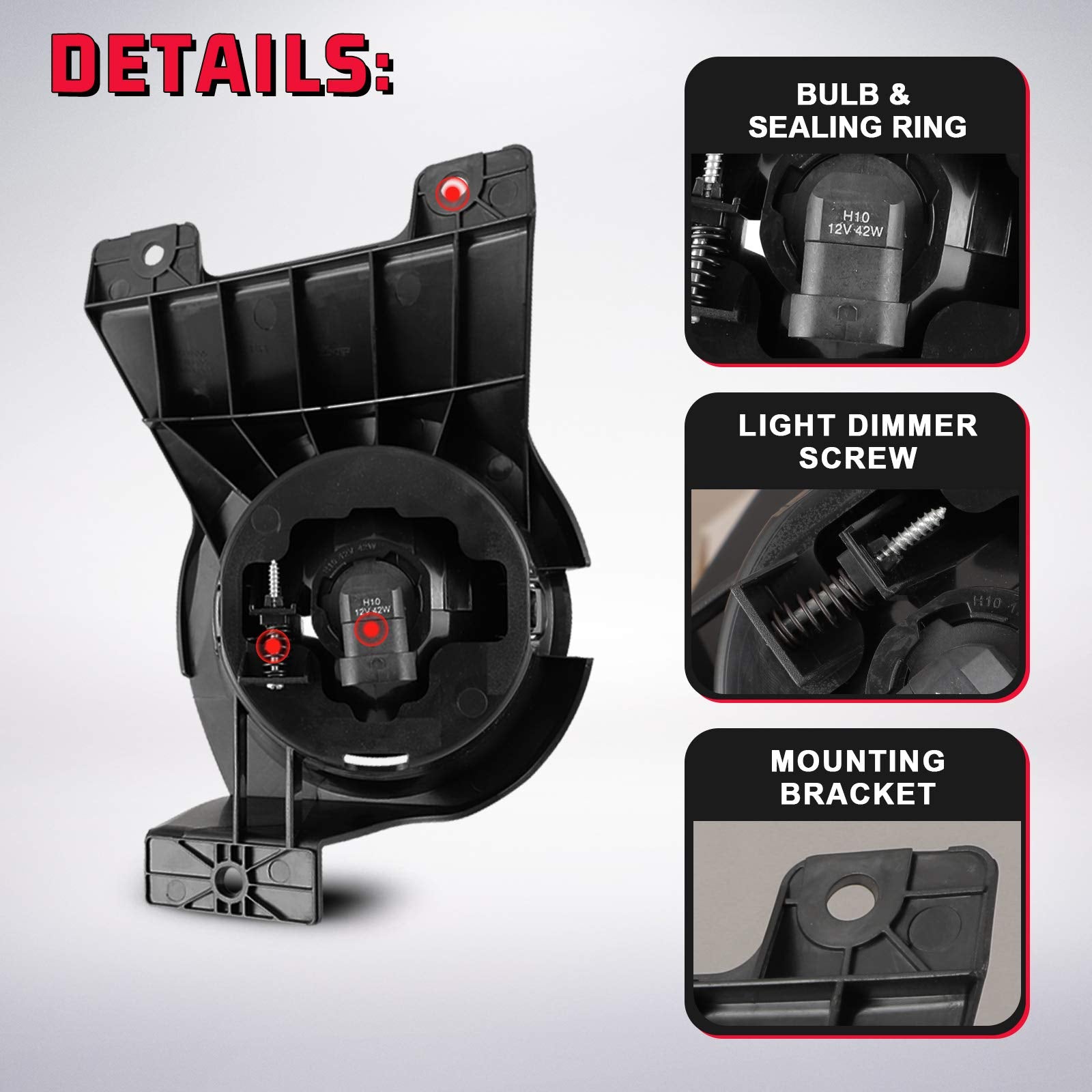 Autofree Fog Lights Compatible For 2011 2012 2013 2014 Ford F150 With Bulbs H10 12V 42W Driving Lights Assembly Replacement For Pickup - 1 Pair(Clear Lens)