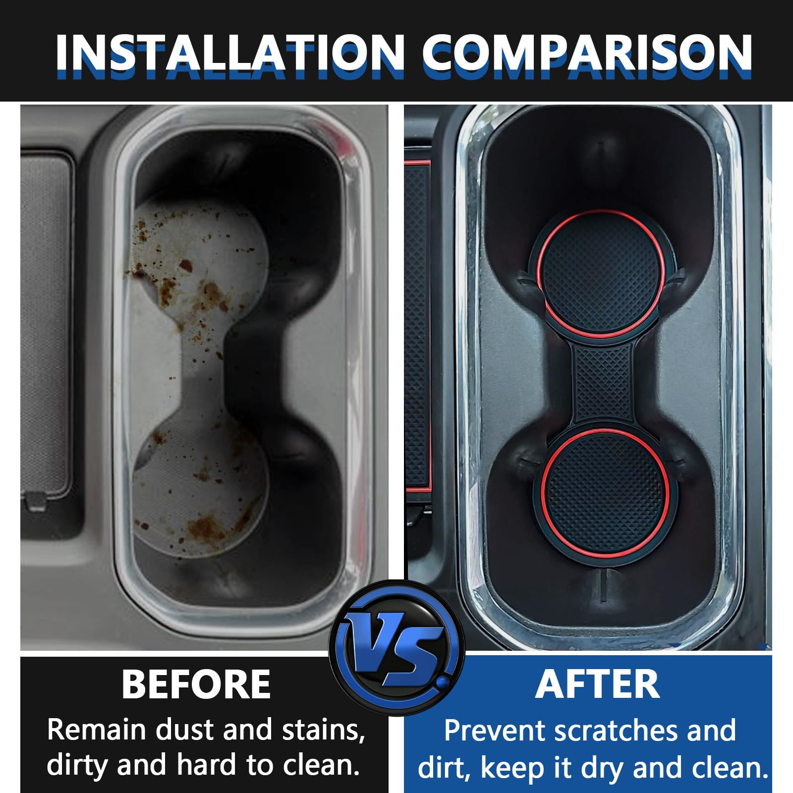 TOPINSTALL 7PCS Console Liners Compatible with 2023-2025 Chevy Silverado/GMC Sierra 1500 & 2022 Refreshed 1500 Models, Premium R