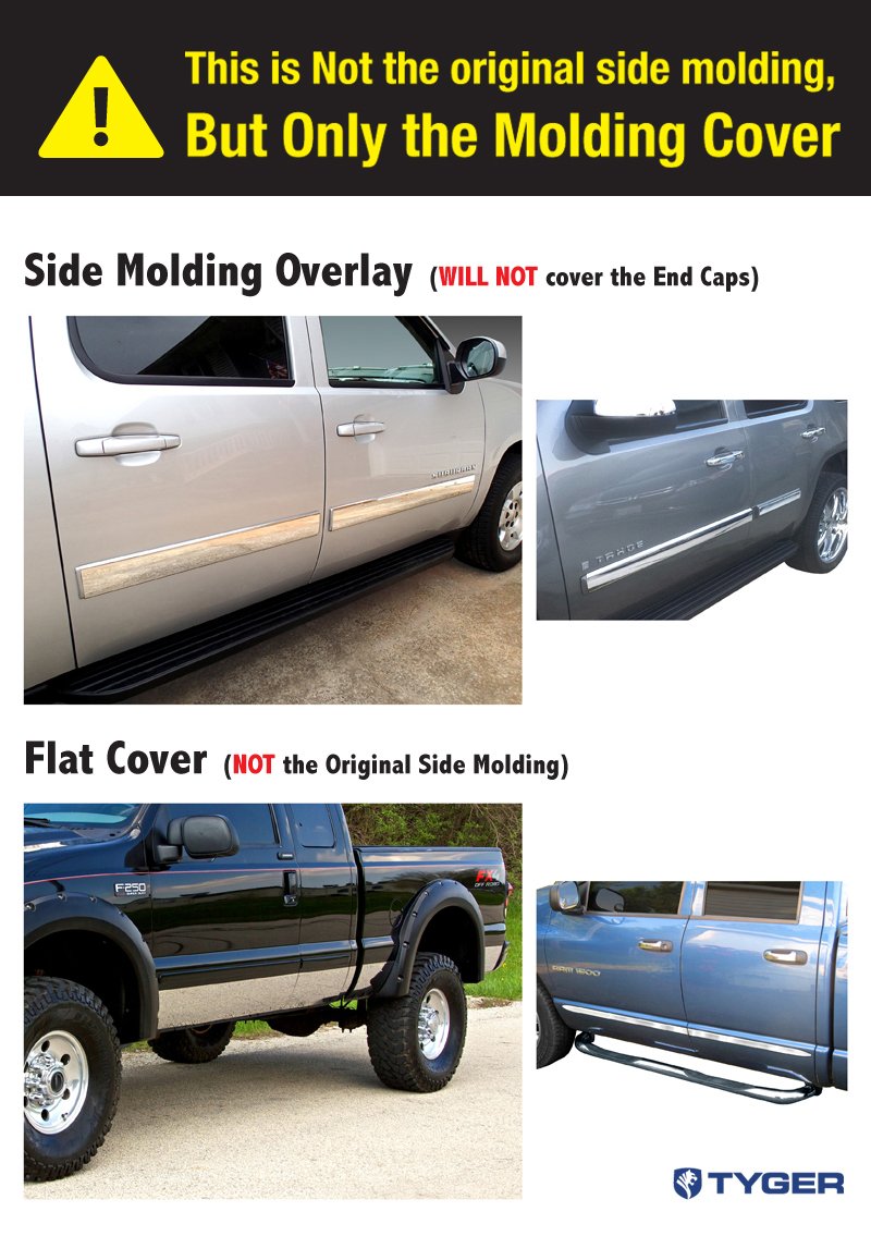 Made In Usa! Compatible With 1988-1998 Chevy/Gmc C/K Pickup Extended Cab Short Bed W/O Fender Flare Rocker Panel Chrome Stainless Steel Body Side Moulding Molding Trim Cover 6.25' 10Pc