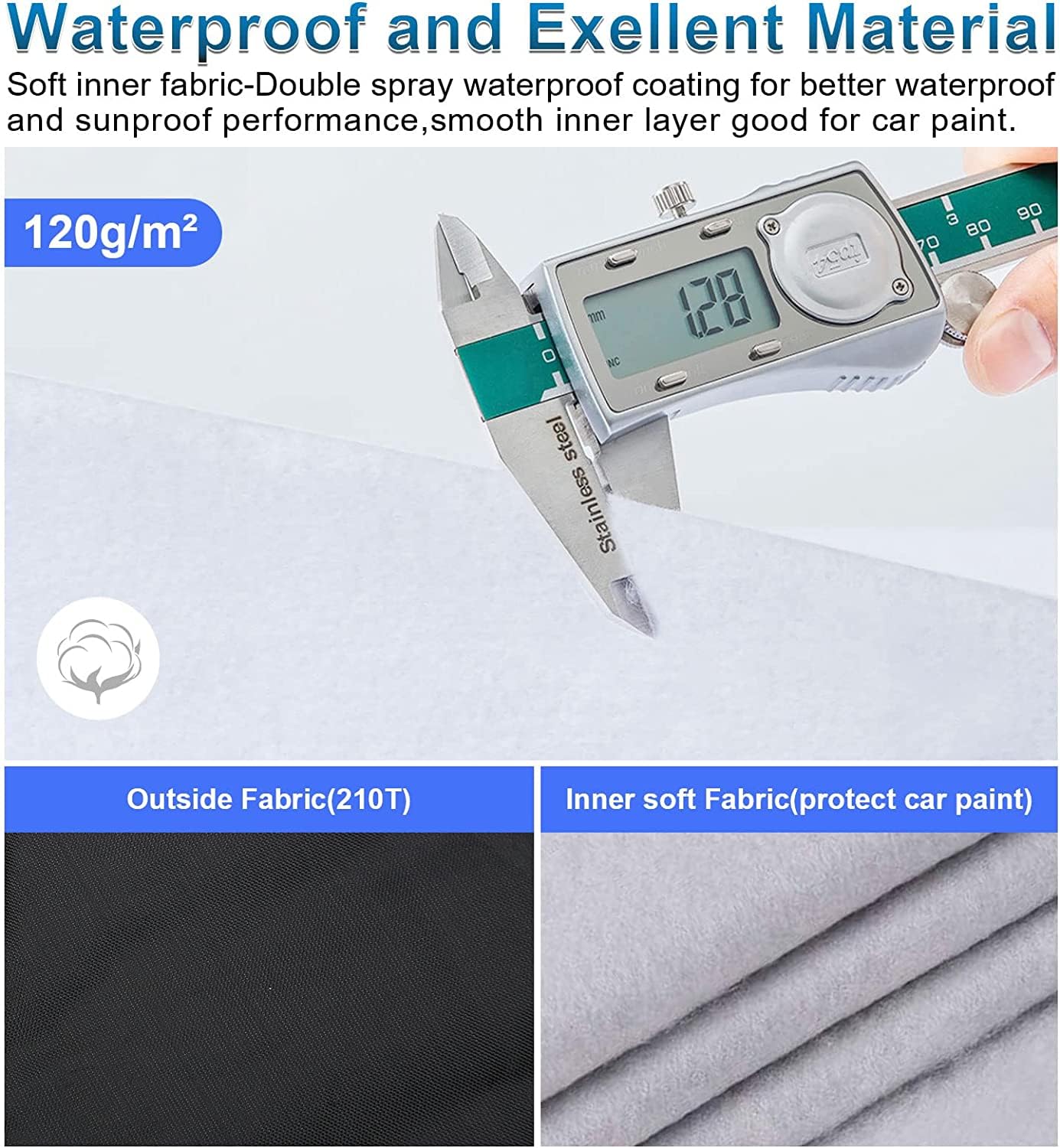 Suv For Nissan Rogue Full Car Cover Waterproof All Weather, Outdoor Car Covers With Zipper And Soft Cotton Lining Windproof Heav