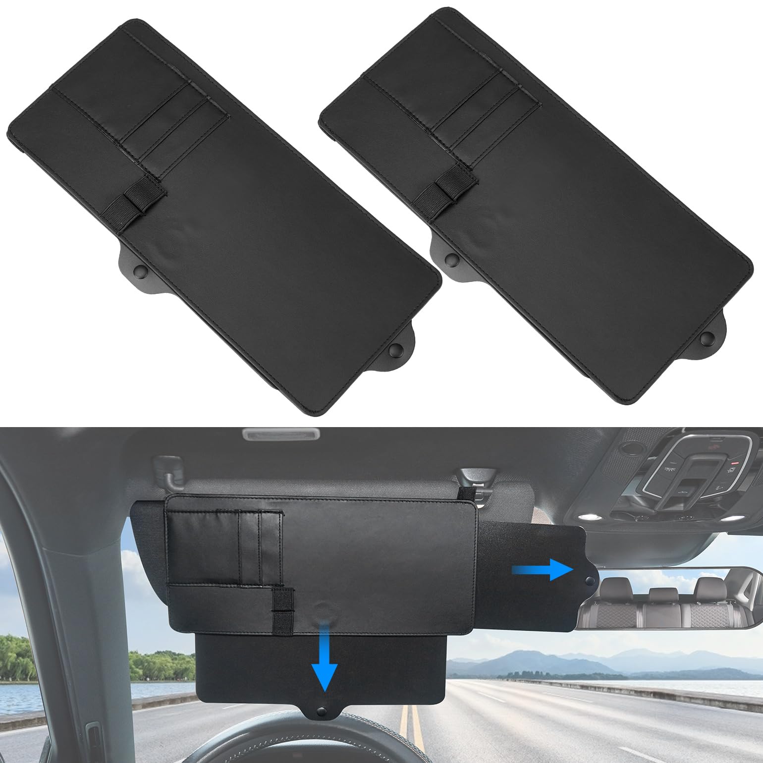 JOYTUTUS Car Sun Visor Extender,Universal Visor Sun Blocker UV400, Car Sun Visor Extension Side Sunshade,Anti-Glare Visor for Sa