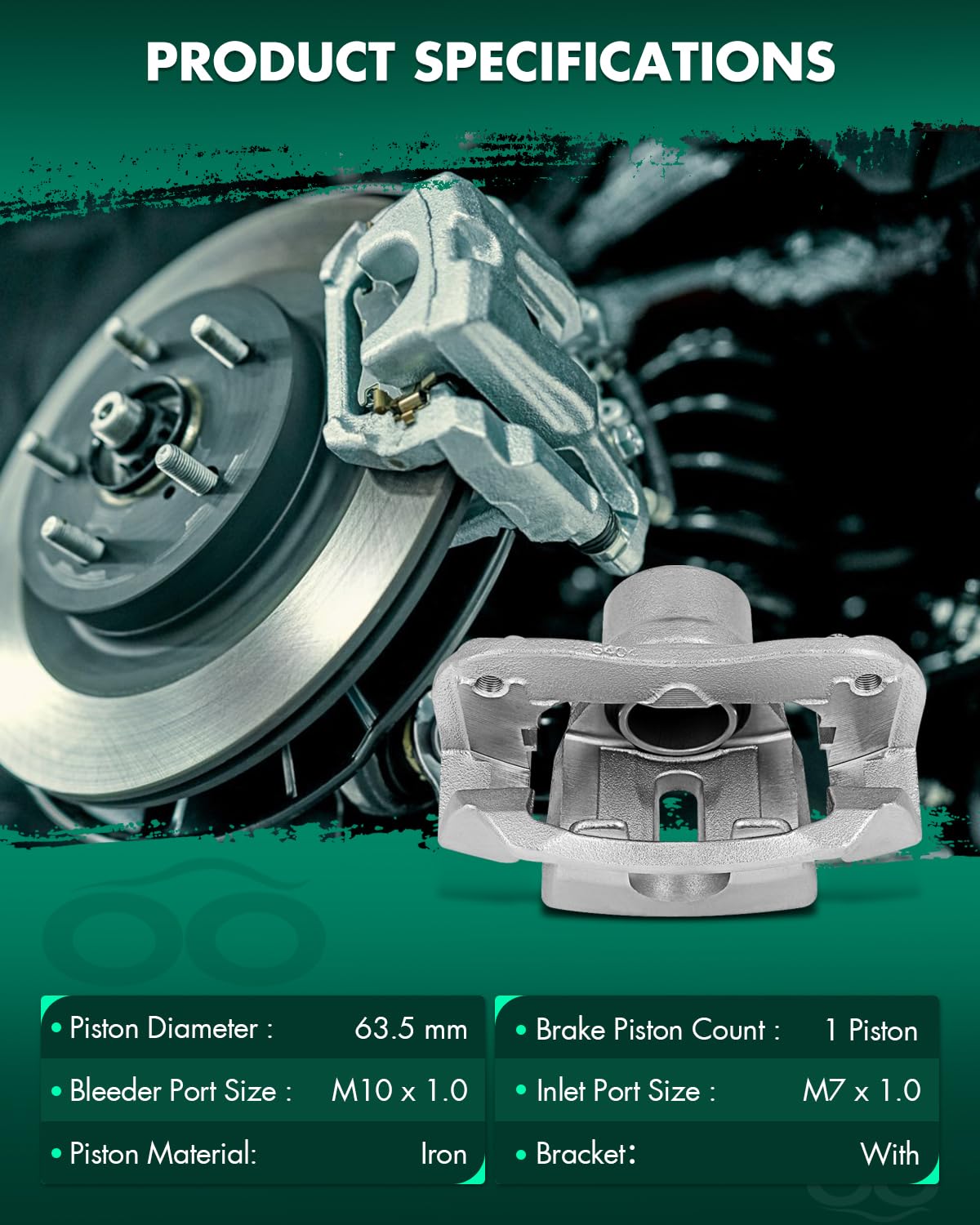 Scitoo 19B2664 19B2665 Front Left & Right Disc Brake Calipers Assembly W/Bracket For Toyota For Highlander 2001-2007