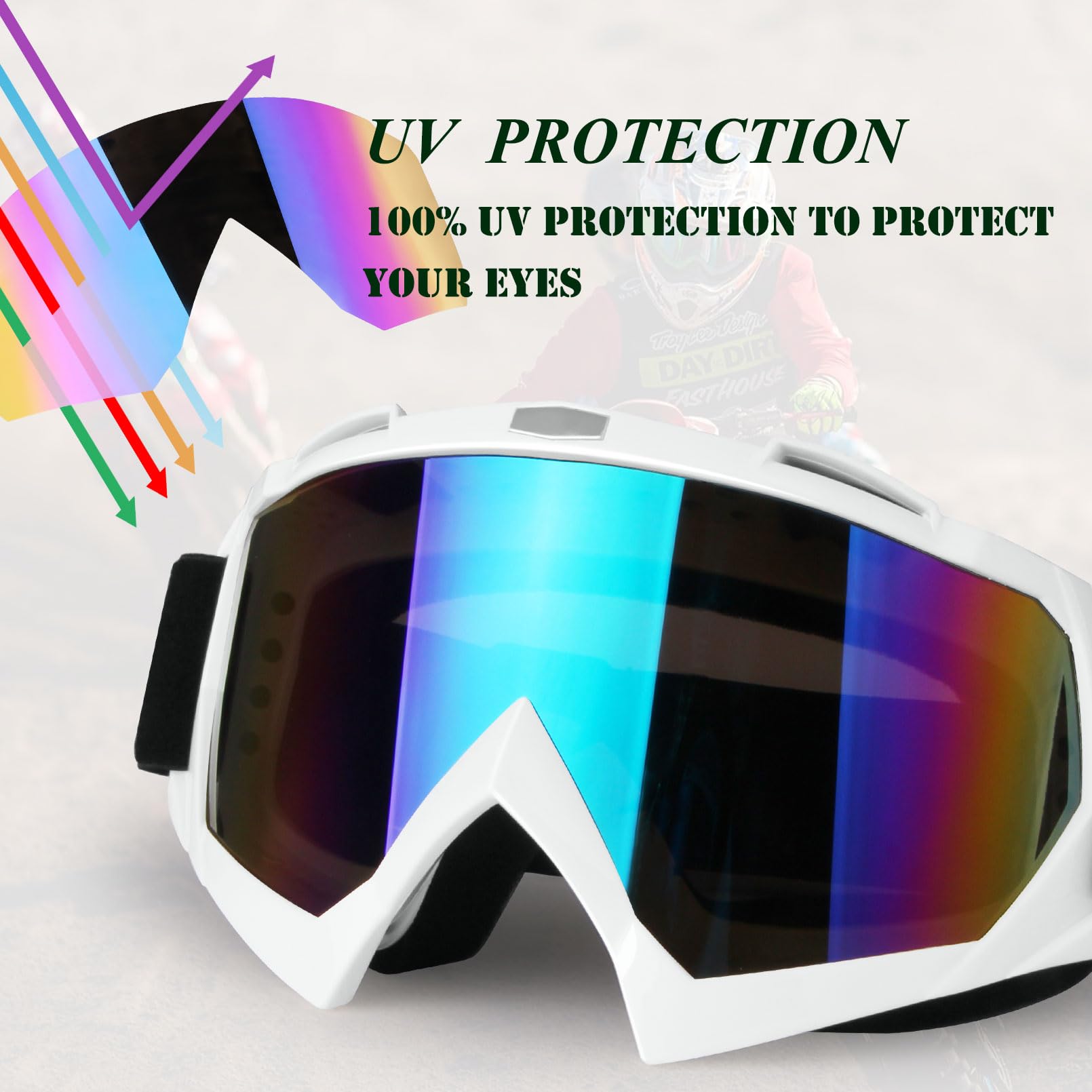 Xyop Atv Goggles - 2-Pack Wide Vision Off-Road & Motocross Goggles - Windproof Uv400 Lens For Men, Women & Kids