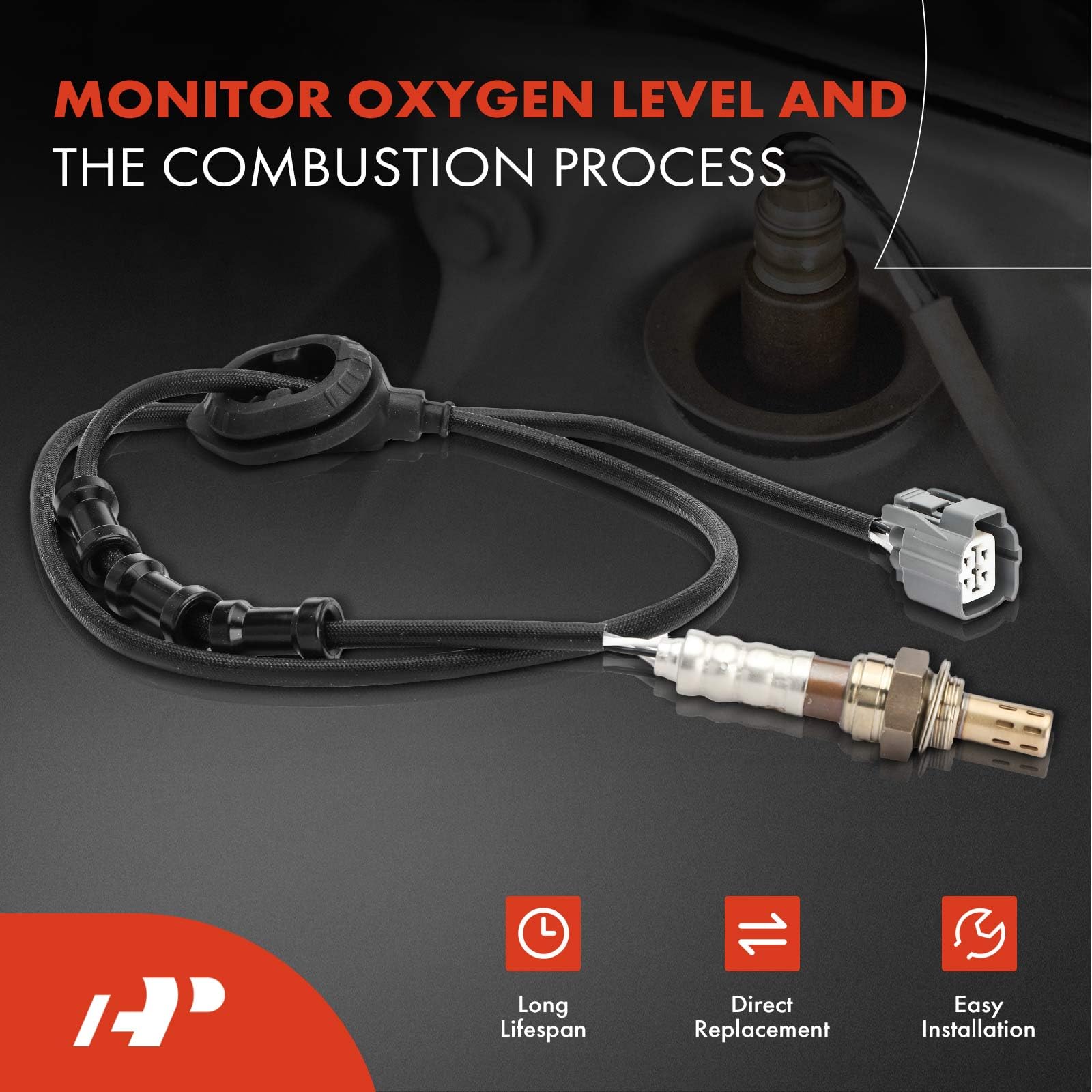 A-Premium O2 Oxygen Sensor Downstream Compatible with Honda & Acura Models - Accord 2003 2004 2005 2006 2007, TSX 2004 2005 2006 2007 2008, 2.4L, Replace# 36532RADL11, 36532RADL12