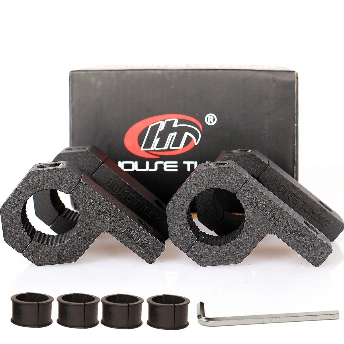 House Tuning 0.875 '' Bull Bar Clamps, Led Light Bar Mount Bracket,Led Off-Road Light Horizontal Bar Clamp Mounting Kit For 7/8