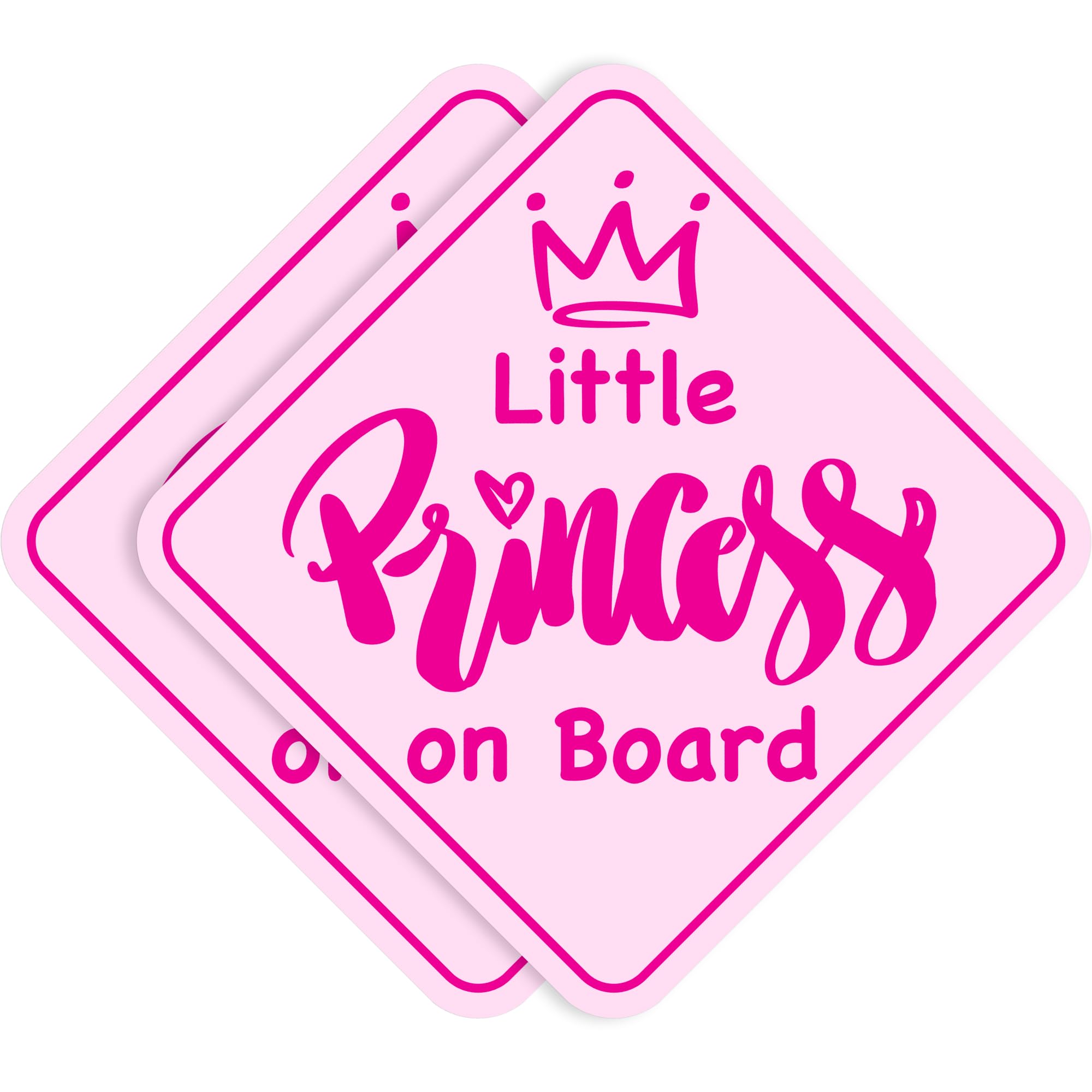 Stickios Little Princess Baby On Board Stickers - Removable Non-Magnetic Paint-Safe Signs For Cars & Windows - Made In Usa - Bab