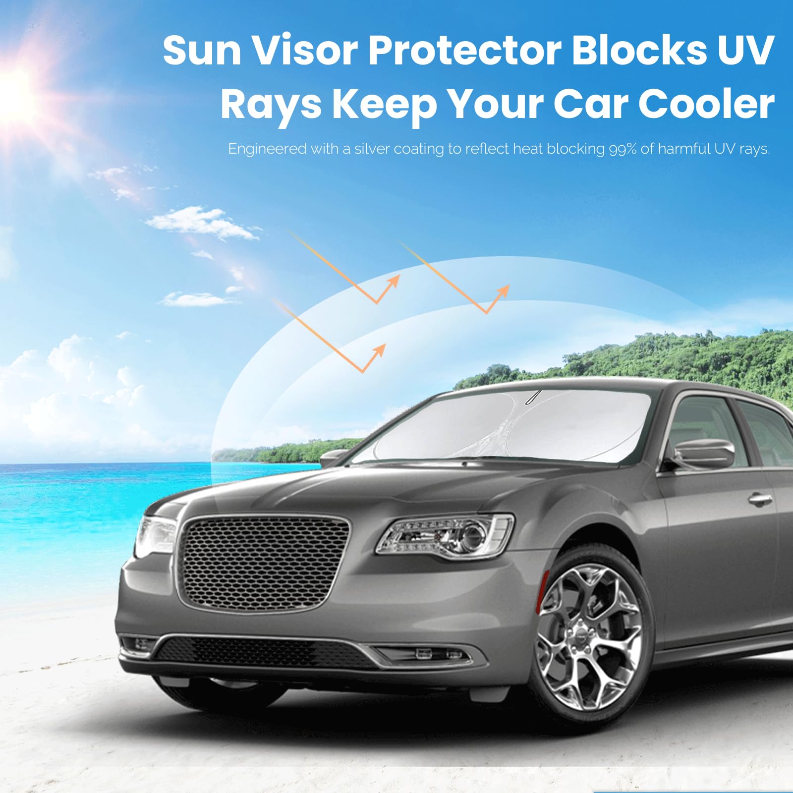 Sunshade For Chrysler 300 Windshield Sun Shade For Chrysler 300 300C 2011-2023 2024 2025 Car Accessories Foldable Front Window S