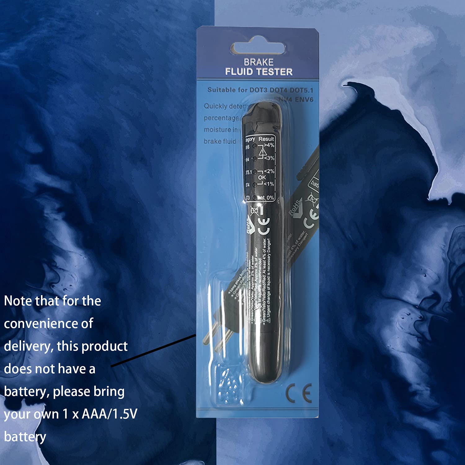 ZKTOOL New Upgraded Version Brake Fluid Tester Pen, Test DOT3 DOT4 DOT5.1 ENV6 ENV4 Brake fluids,Brake Fluid Moisture Analyzer w