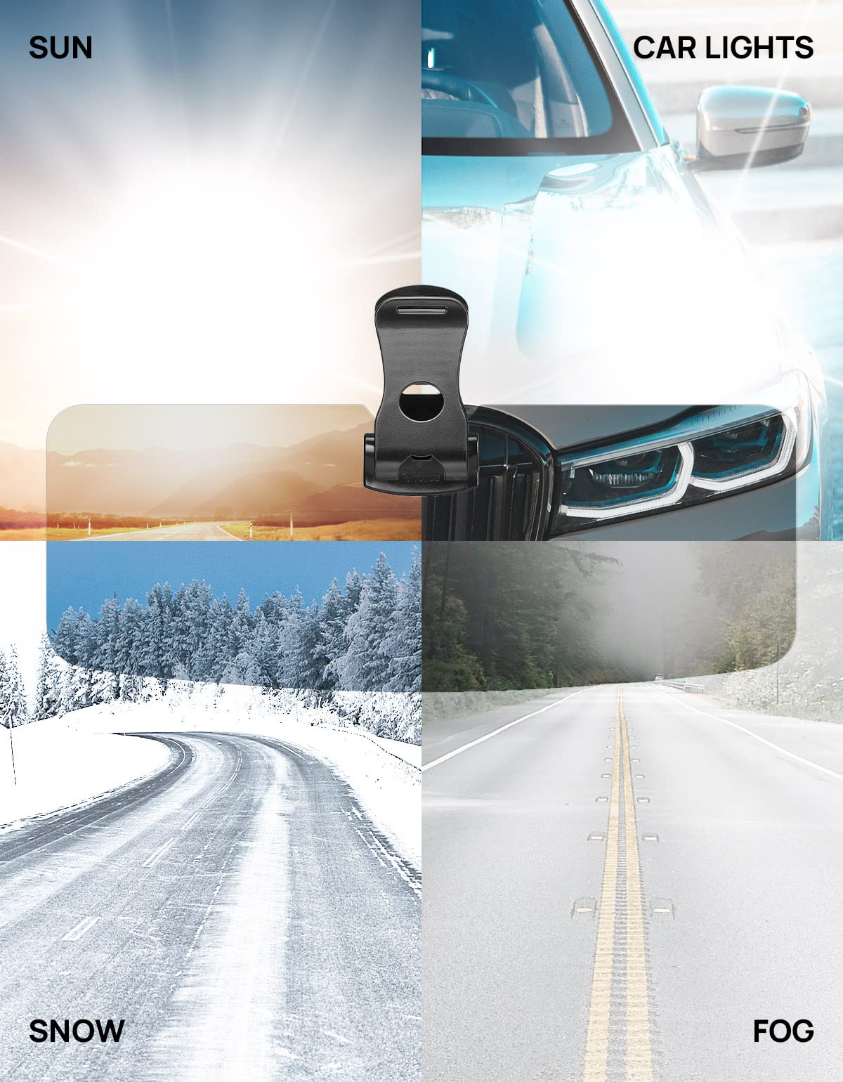 JOYTUTUS SUV Sun Visor Extender, Polarized UV400 Anti-Glare Protection, Medium Size, 1 Pack, Model A1916