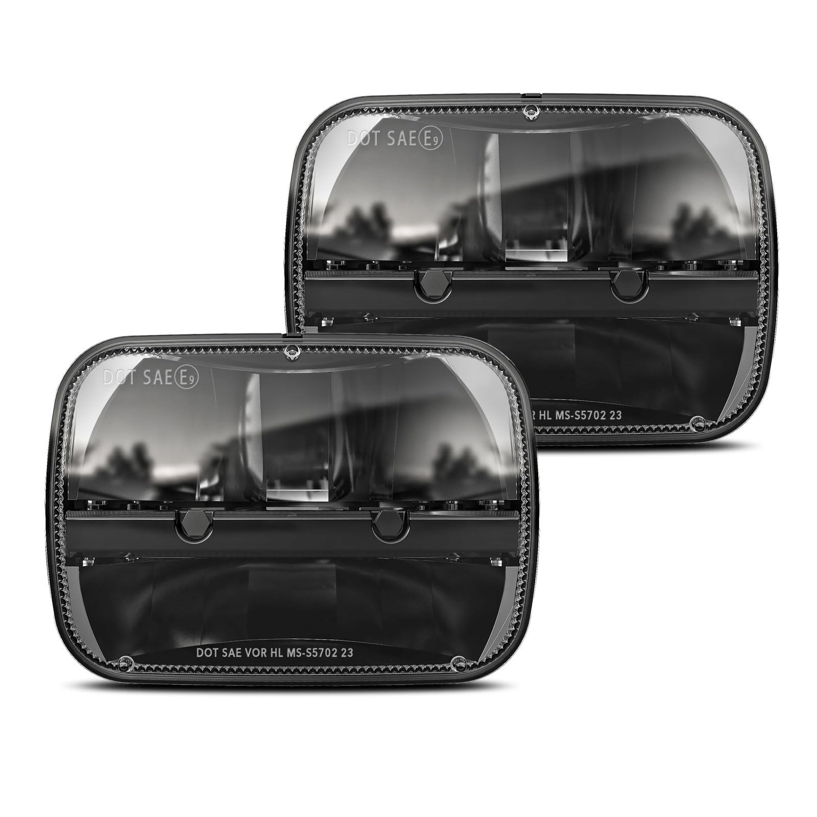 Bicyaco 1 Pair 105W Rectangular 5X7/ 6X7 Inch Led Headlight High Low Beam Headlamp Compatible With Jeep Wrangler Yj Cherokee Xj