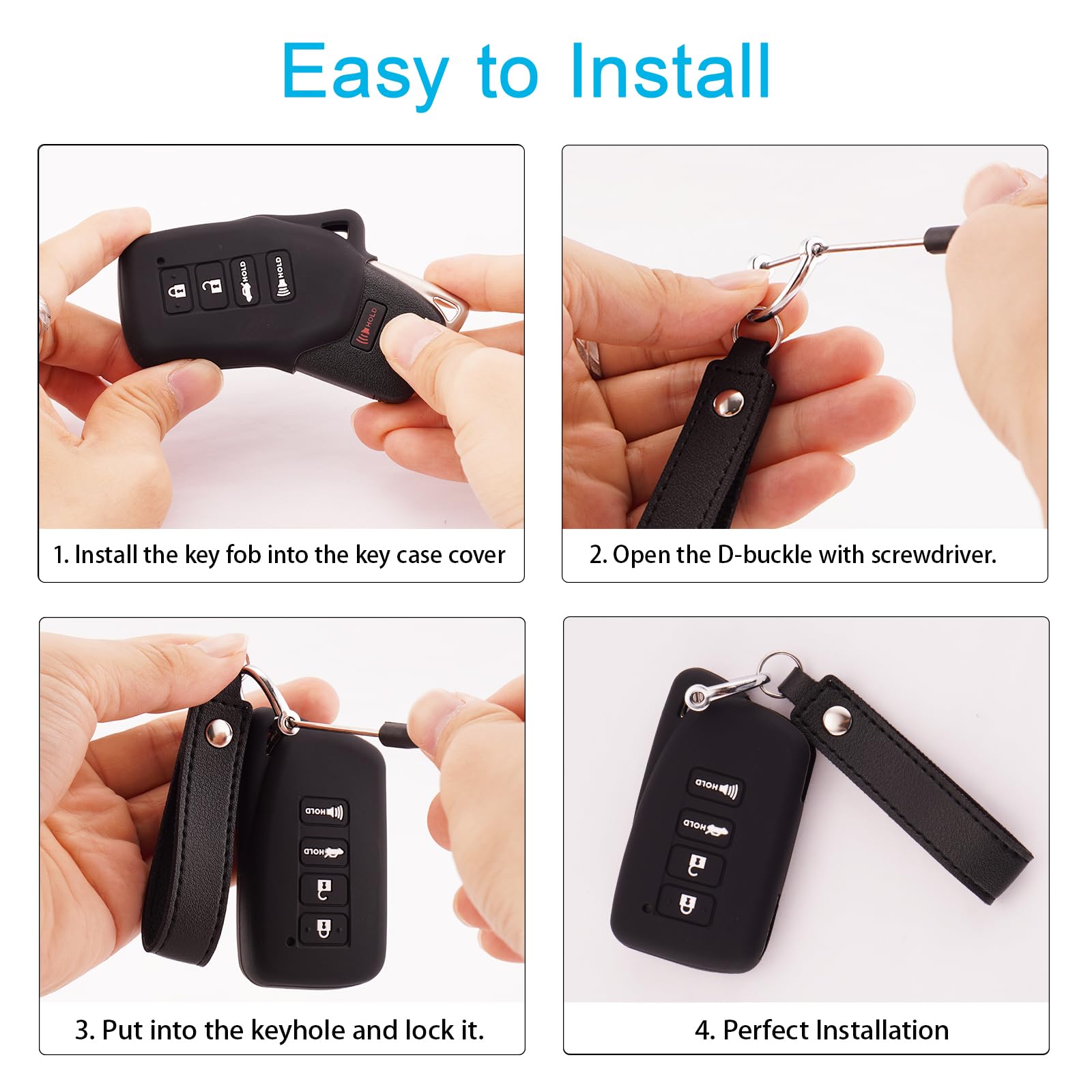 Koaudb Silicone Rubber Key Fob Cover Compatible With Lexus Rx Es Gs Ls Nx Rs Gx Lx Rc Lc Is 2 3 4 Buttons Smart Car Key Fob Case