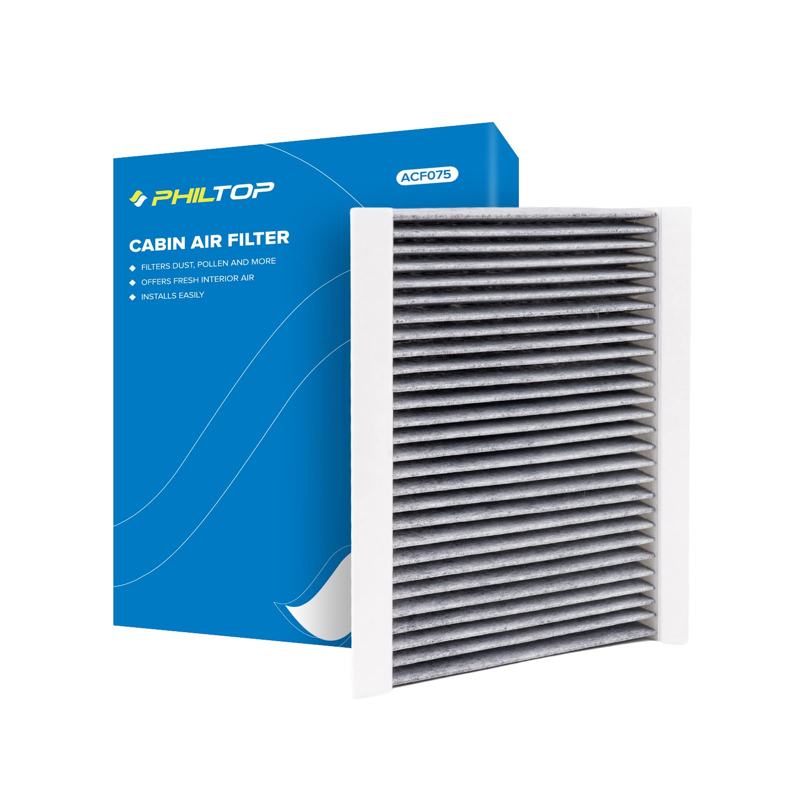 Philtop Cabin Air Filter, Replacement For Cf11810, 500L, 500X, Compass, Renegade, Premium Acf075 Cabin Filter With Activated Car