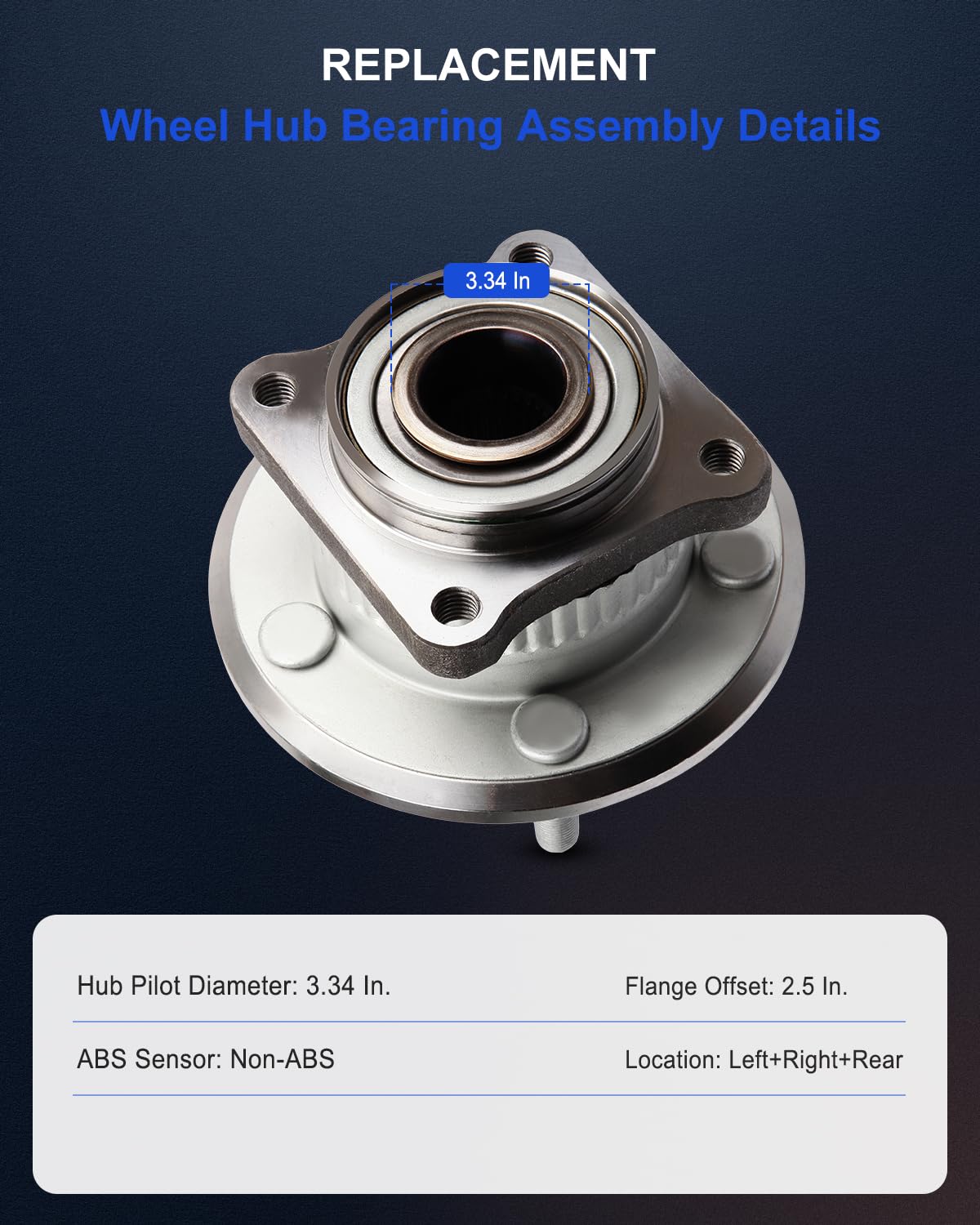 ECCPP x1 512302 Wheel Bearing Hub 06 07 08 09 10 for Jeep Commander, 05-10 for Jeep Grand Cherokee Rear Axle 5 Lugs Hub Bearing