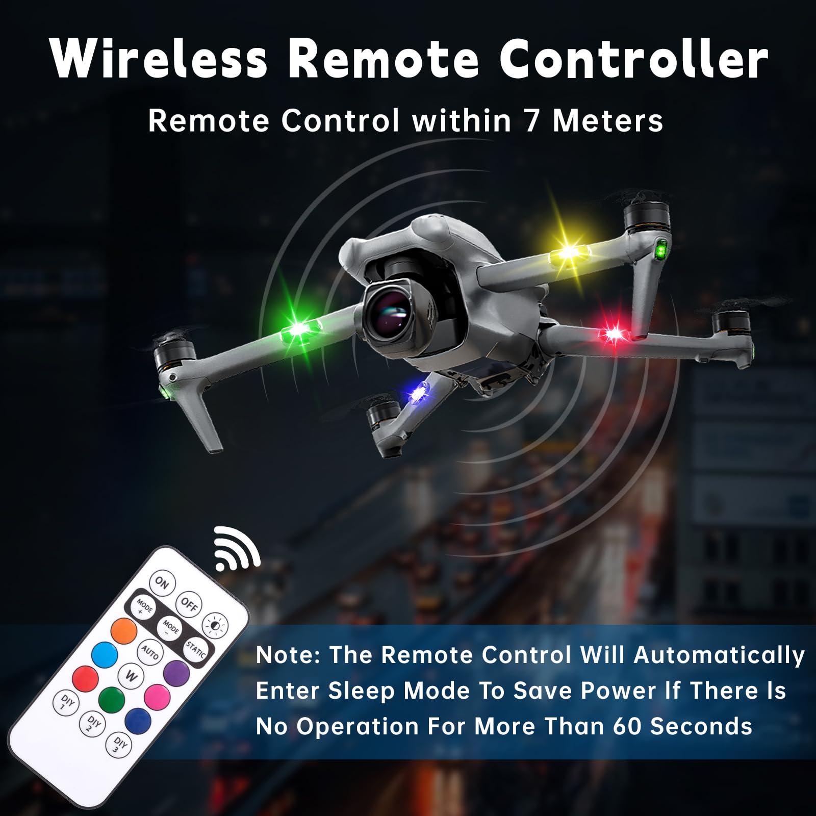 4Pcs Wireless Led Strobe Lights With Remote Control,8 Colors Waterproof Anti-Collision Usb Charing Led Warning Light, High Brigh