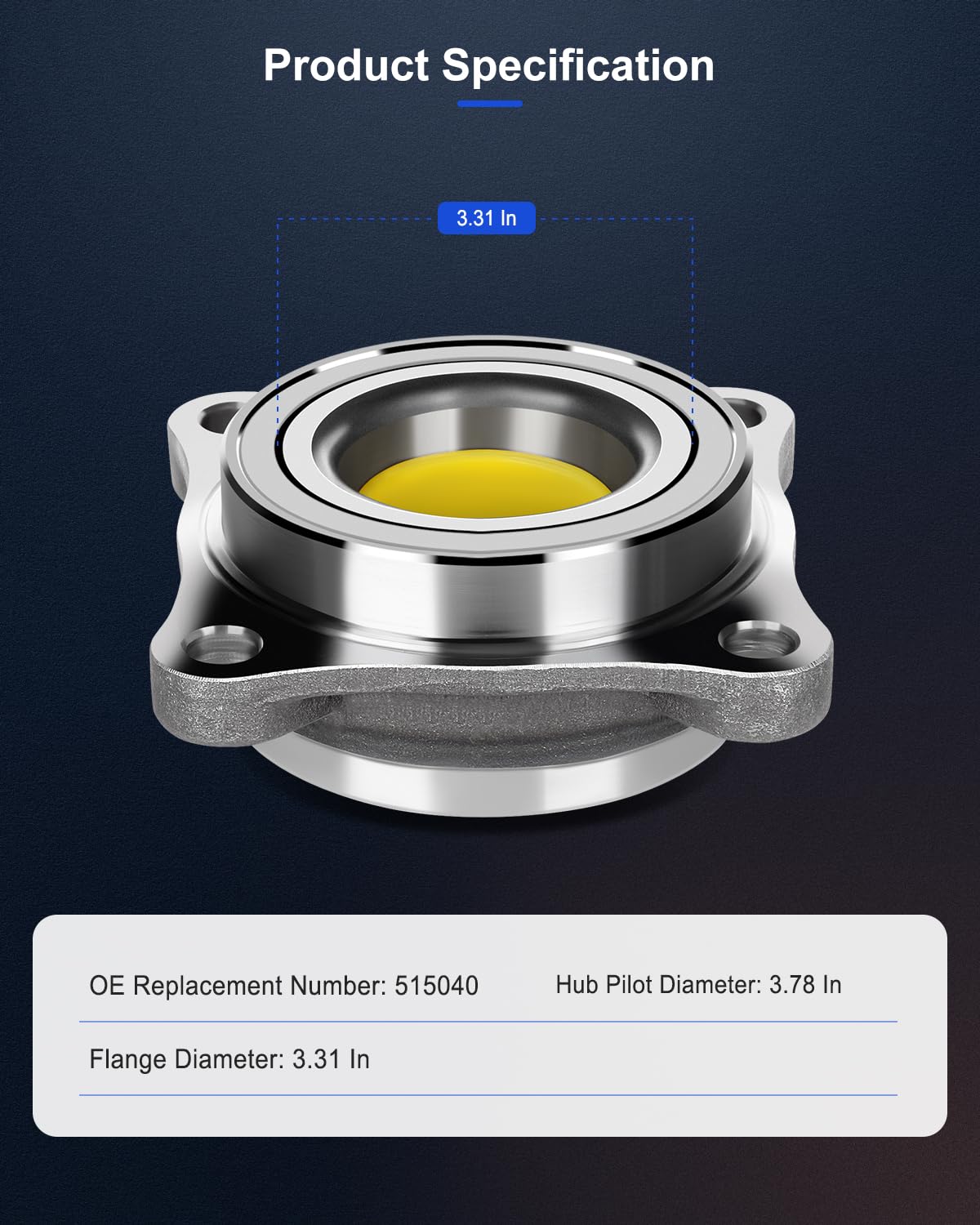 ECCPP Replacement for New Complete Front Wheel Hub Bearing Assembly 4 Lugs w/ABS for 2010-2013 for TOYOTA Lexus 515040 2pcs