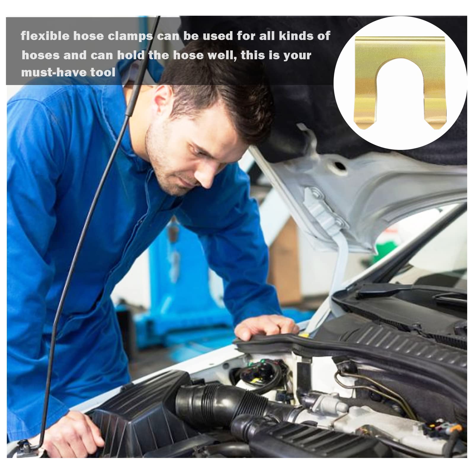 15 Pieces Brake Line Clips Metal Brake Line Retainer U Shaped Brake Hose Clips Replacement Hose Clamps Metal Brake Line Retainer Brake Cable Clip Brake Hose Lock For Auto Motorcycles Trucks