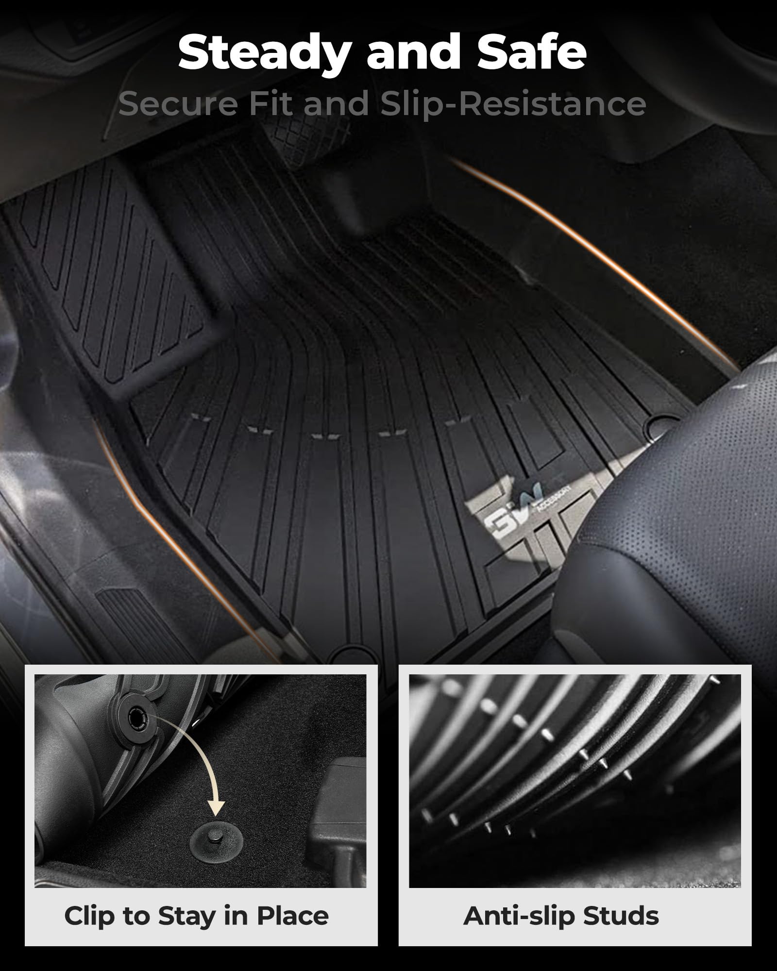 3W Floor Mats & Cargo Liner Fit For Volkswagen Id.4 2021-2024 2025, All Weather Id4 Accessories Custom Fit Floor Liner 1St, 2Nd