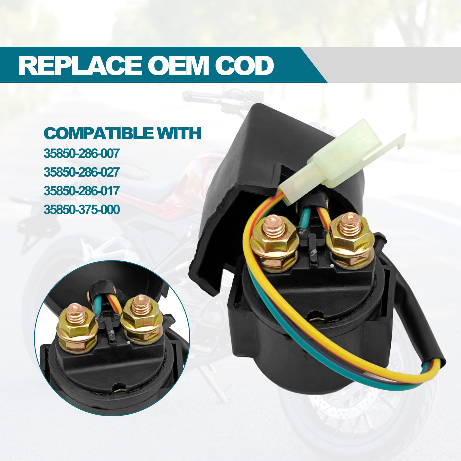 4-Stroke Engine GY6 Solenoid Relay 50cc 110cc 125cc 150cc 200cc 250cc 90cc ATV Dirt Bikes Scooters Go Kart Dne Buggys Quad 4 Whe