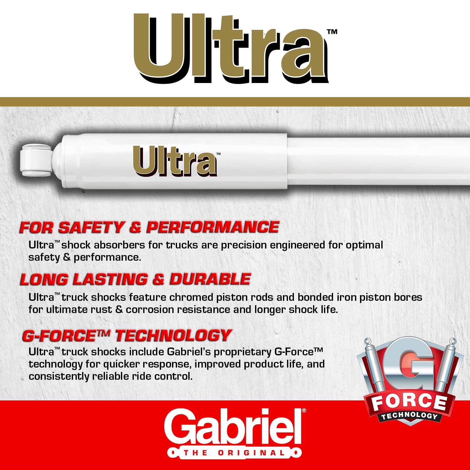 Gabriel G63679 Ultra Truck Rear Shock Absorbers For 95-01 Ford Explorer, 01-05 Ford Explorer Sport Trac; 97-01 Mercury Mountaine