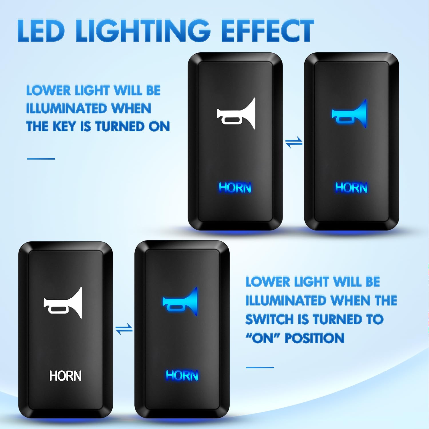 Nilight Horn Push Button Switch 12V (On) Off Momentary Switches With Connector Wire Kit 1.54'' X 0.83'' Replacement For Toyota F