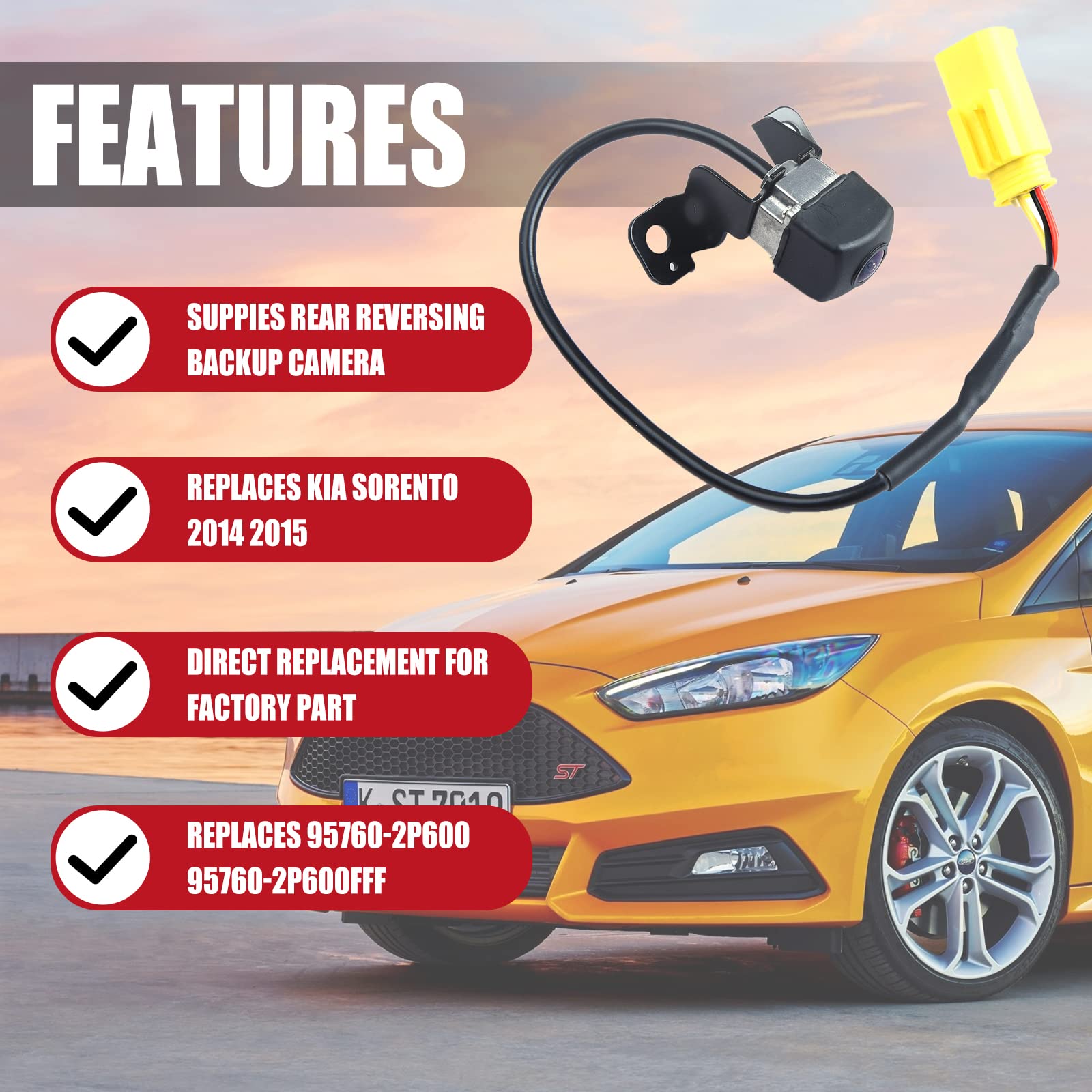 Rear View Backup Camera Compatible With Kia Sorento 2014 2015 Replaces 95760-2P600 95760-2P600Fff