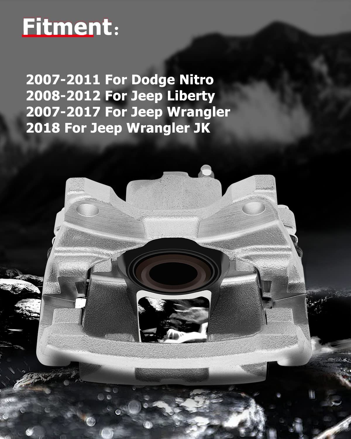 cciyu 18B5047 Rear Brake Caliper With Bracket For Dodge For Nitro 2007-2011,For Jeep For Liberty 2008-2012,For Jeep For Wrangler