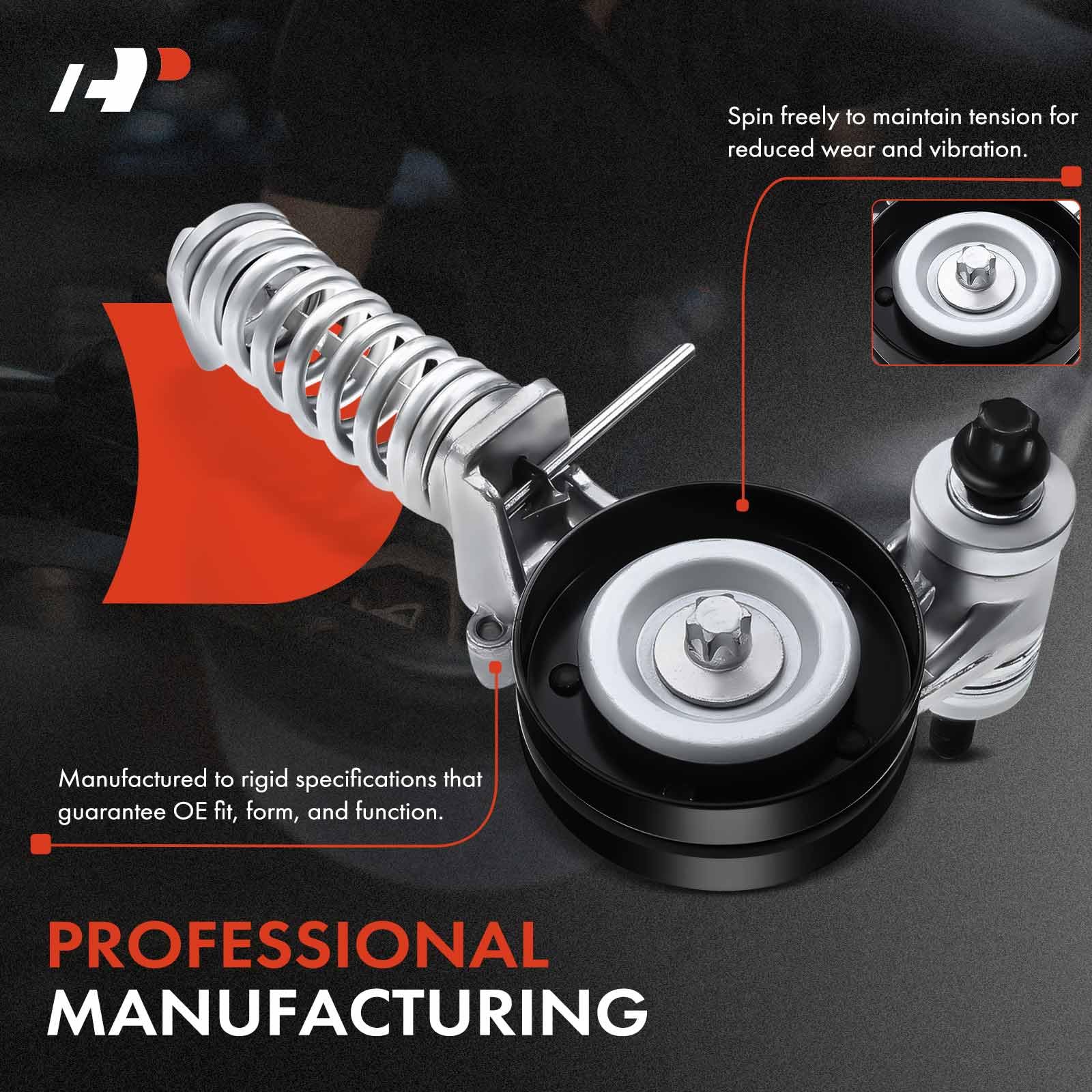 A-Premium Belt Tensioner Assembly with Pulley Compatible with Chevrolet Cruze 2011-2016, Sonic 2012-2019, Trax 2013-2020, Cruze