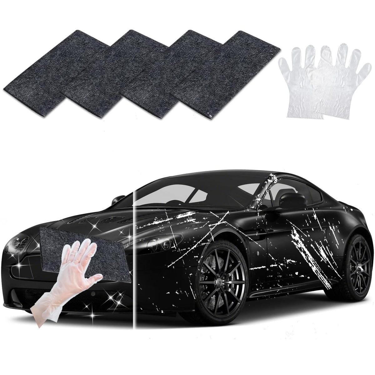 Noico Solutions Nano Sparkle Cloth Car Scratch Remover, Nanosparkle Cloth For Car Scratches, Nano Wipes For Car, Safe On All Veh