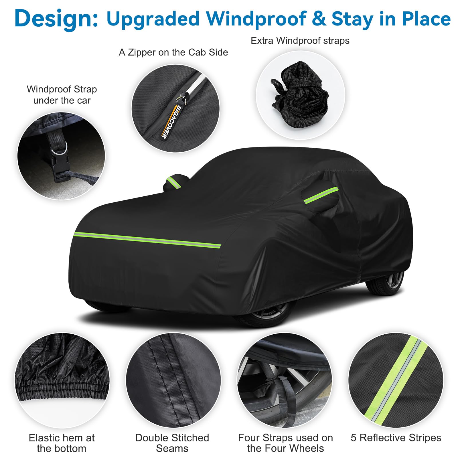 for Mazda Miata MX-5 Full Car Cover Waterproof All Weather, Outdoor Car Covers Windproof Heavy Duty Waterproof Protection Fit fo