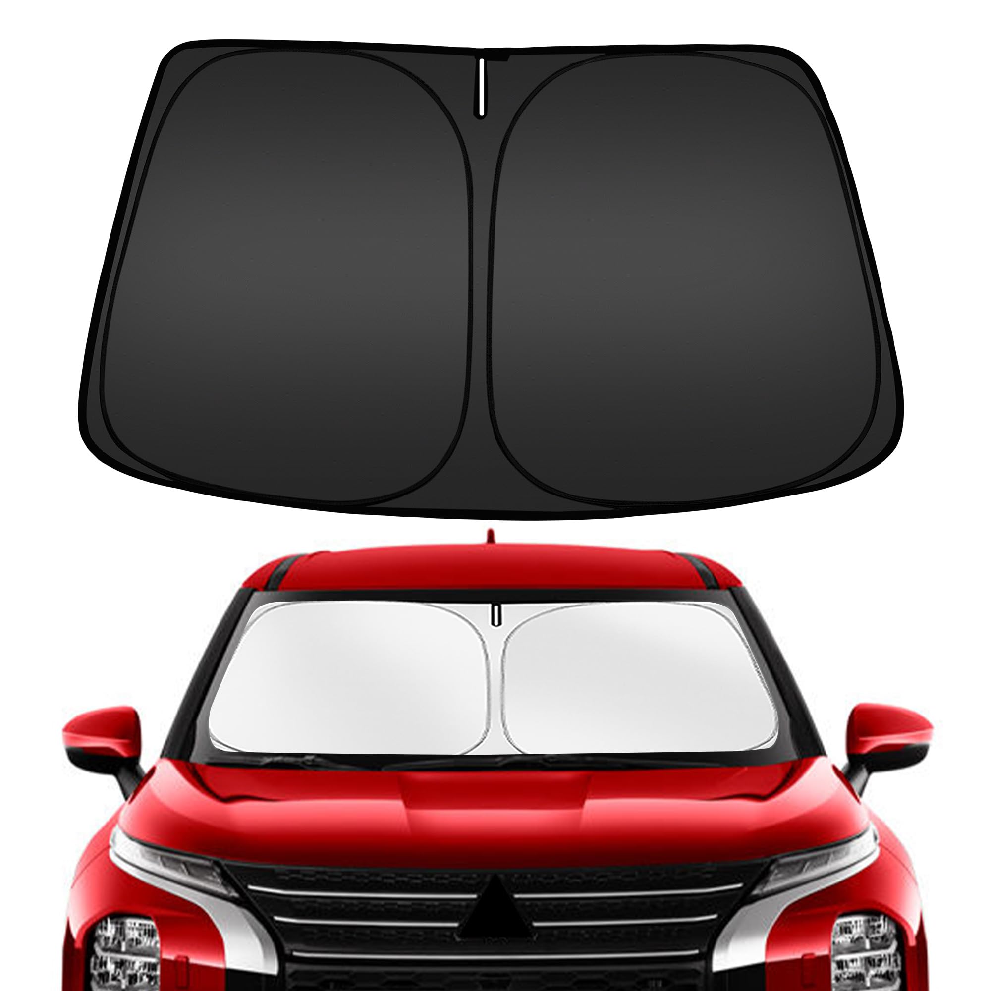 Arismotor Windshield Sun Shade For Mitsubishi Outlander 2022-2025, Custom Fit Foldable Front Window Sunshade Sun Visor Protector
