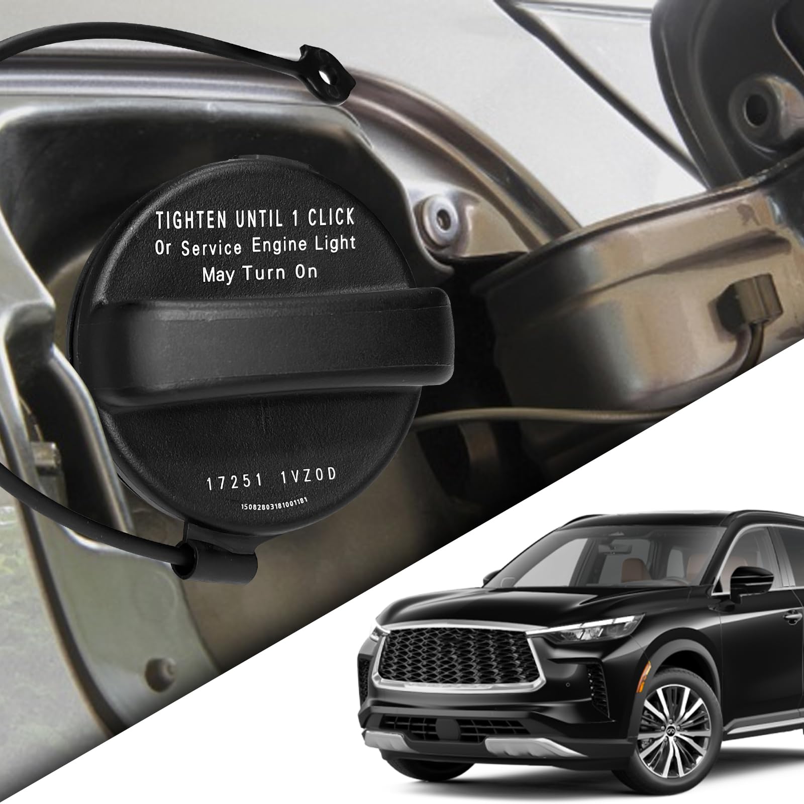 Beypovk Gas Cap, Fuel Cap Replacement Oem #17251-3Ja0A 17251-9Bd0E, Car Accessories Fuel Tank Filler Cap Compatible With Nissan, Frontier, Murano, Altima, Infiniti (Black)