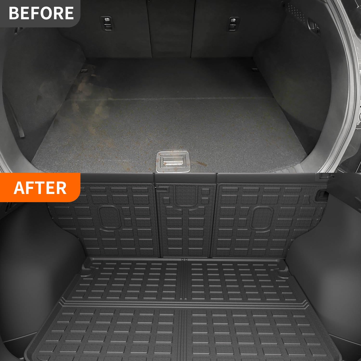 Powoq Cargo Mat Compatible With 2017-2022 Mazda Cx5 Trunk Mat Tpe Cargo Liner Backrest Trunk Liner Replacement For 2017-2022 Mazda Cx-5 Accessories