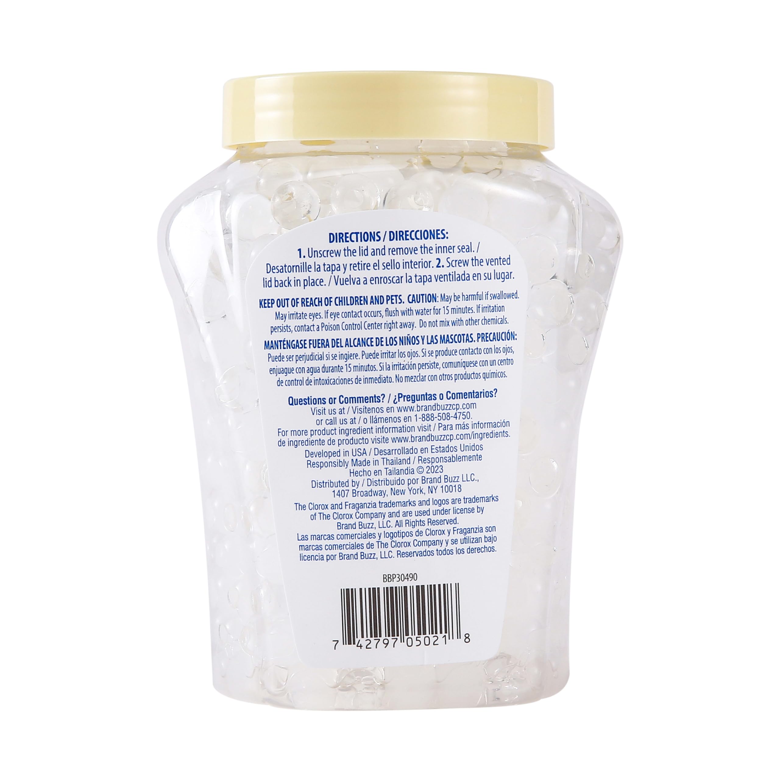 Clorox Fraganzia Air Freshener Crystal Beads Vanilla Honeycomb 12oz Jar | Long-Lasting Air Freshener Beads | Easy to Use Vented