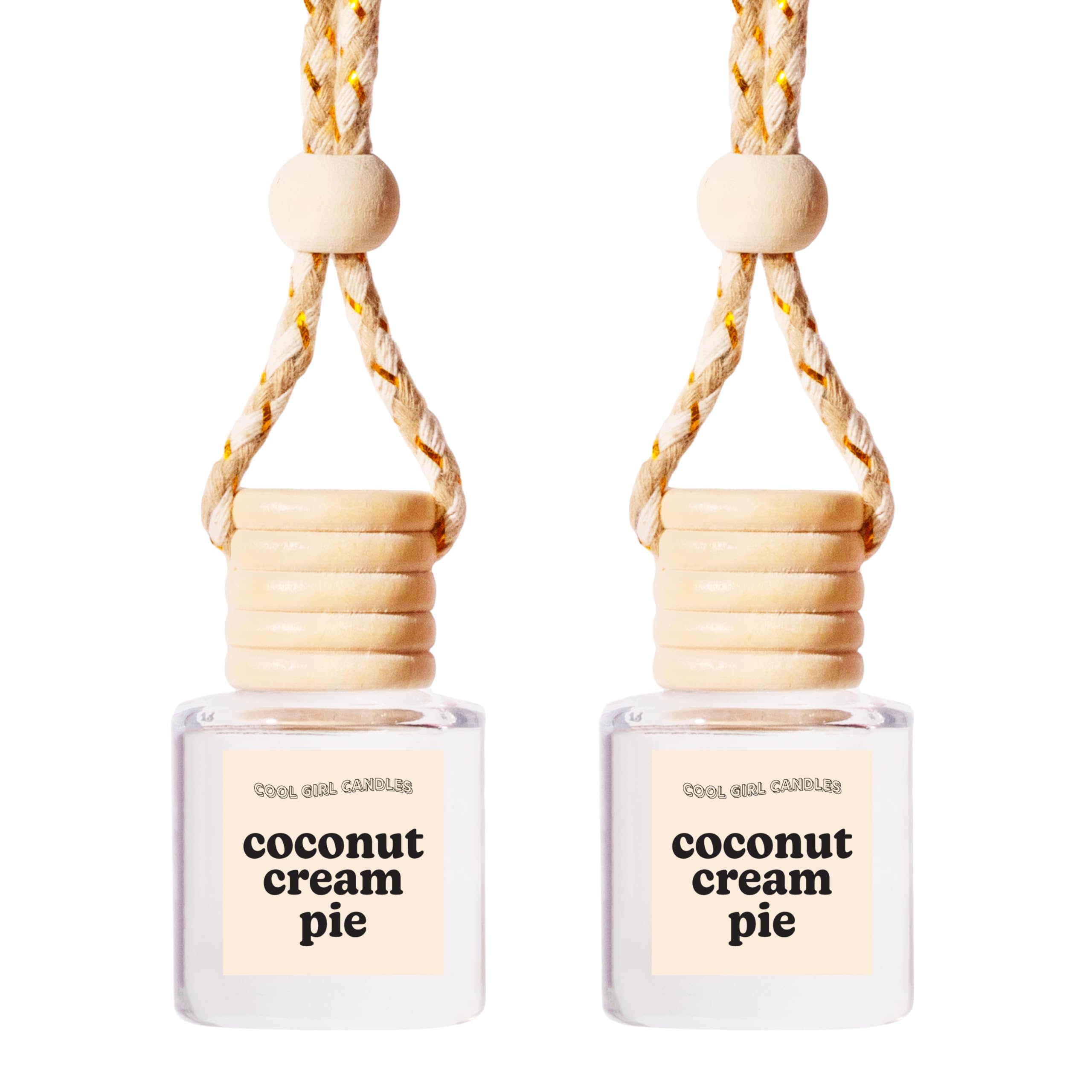 Coolgirlcandles Coconut Cream Pie Car Hanging Fragrance Oil Diffuser Car Air Freshener Diffuser For Essential Oils, Scents Aroma