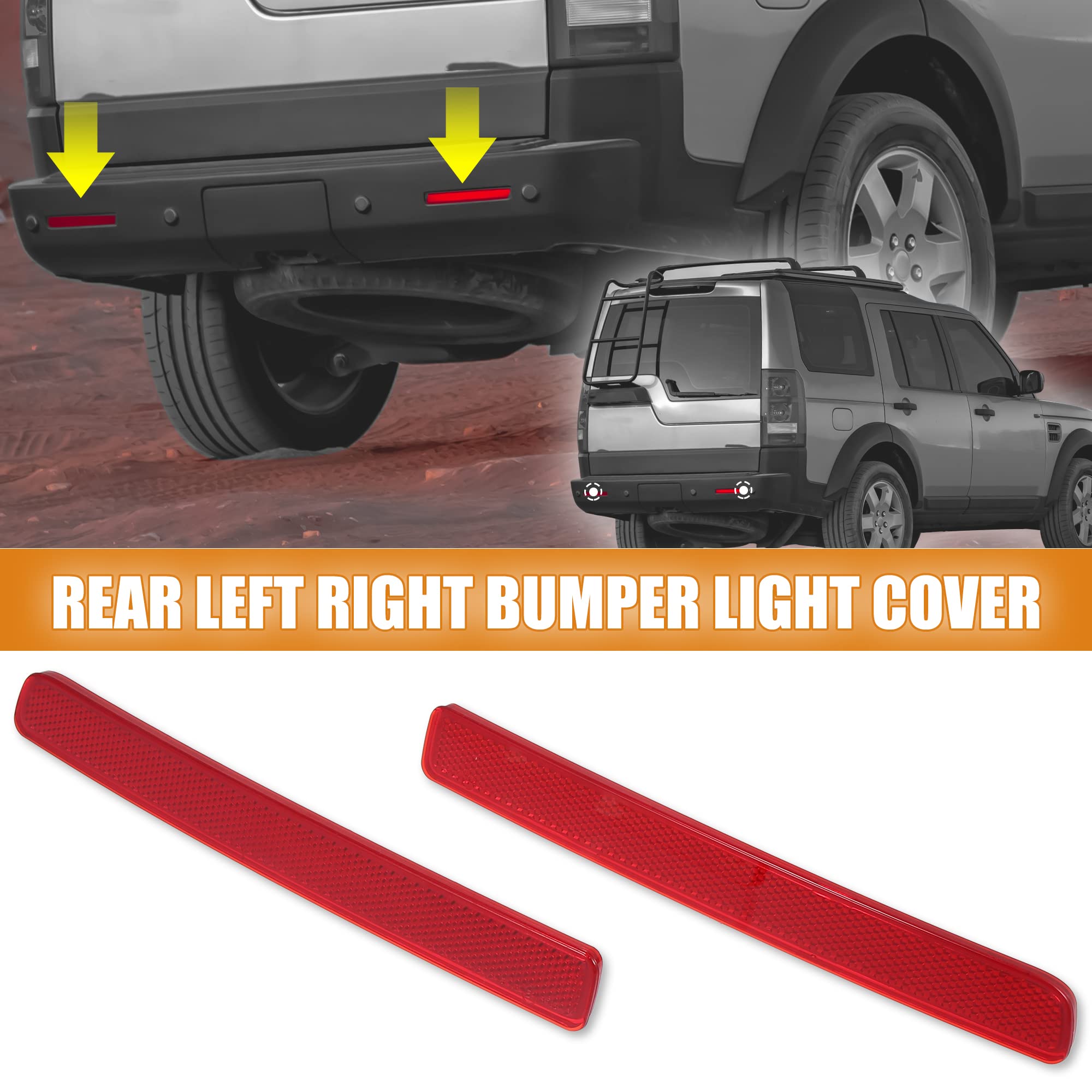 X Autohaux 1 Pair Rear Left Right Bumper Reflector Light Cover For Range Rover Sport L320 Lr4 2010-2013 Xff500020 Xff500030 Red