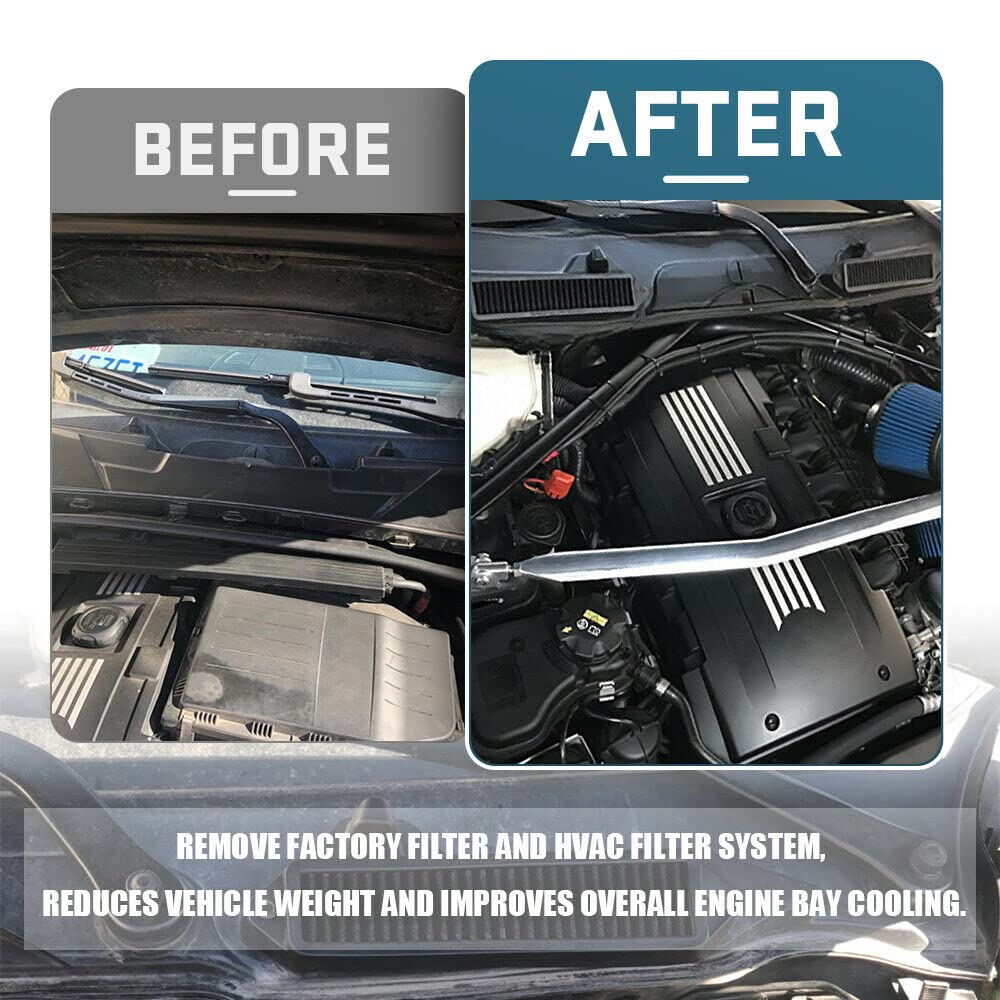 Pqy Cabin Air Cowl Filters Compatible With B-Mw E Chassis E82 E88 E90 E91 E92 E93 X1 335I 135I 328I Black