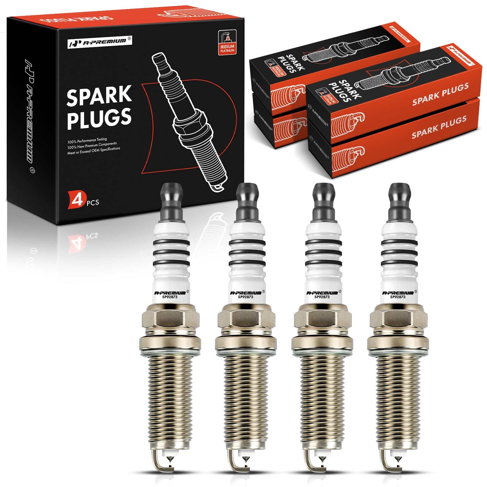 A-Premium Iridium Platinum Spark Plugs Compatible with Hyundai Elantra 2011-2011, Accent 2012-2019, Veloster 2012-2017 & Kia Sou
