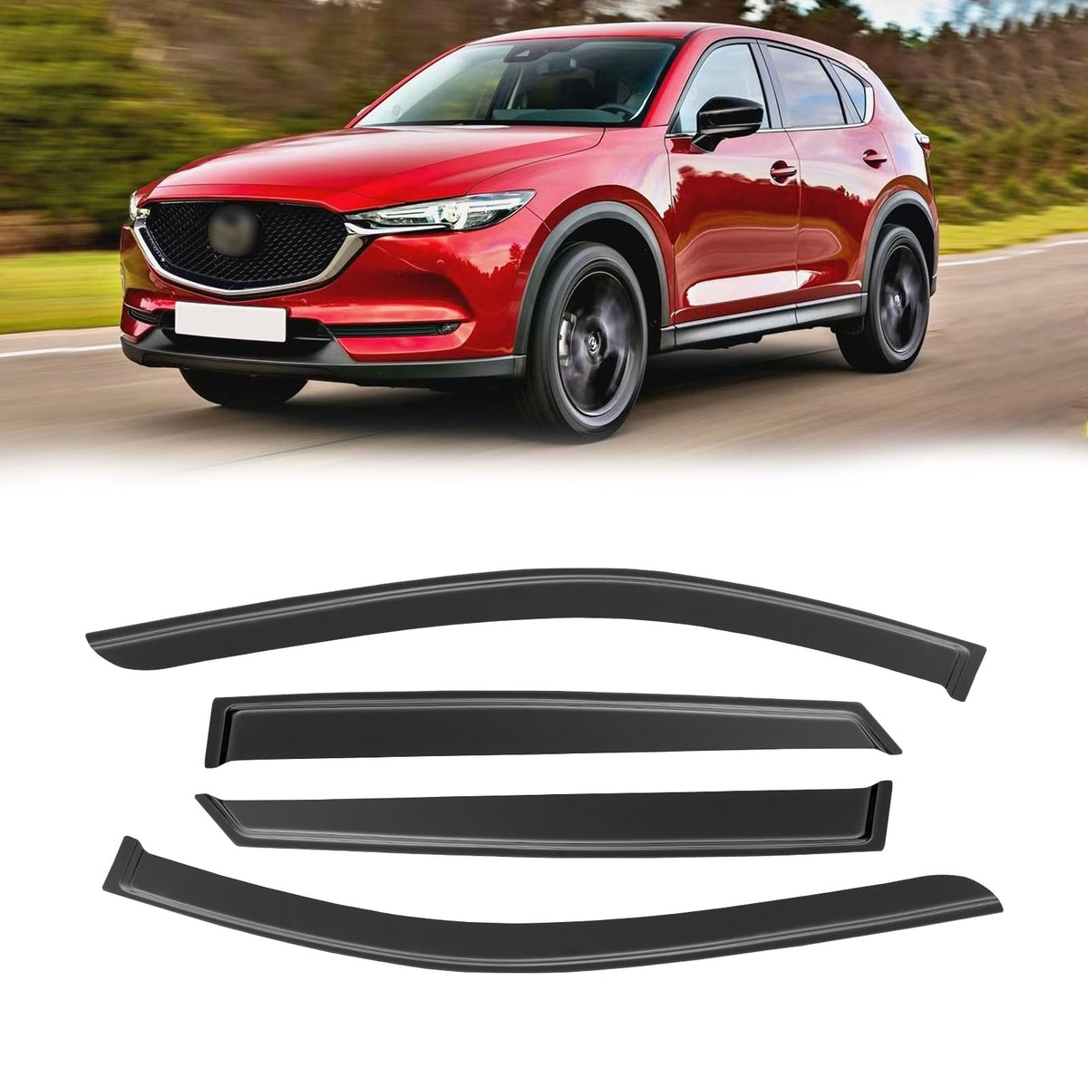 AWVRG Window Rain Guards for Mazda CX-5 CX5 2017-2025, Window Visor Guard Vent Wind Shade Deflector Rain Shield Protector Sun Vi