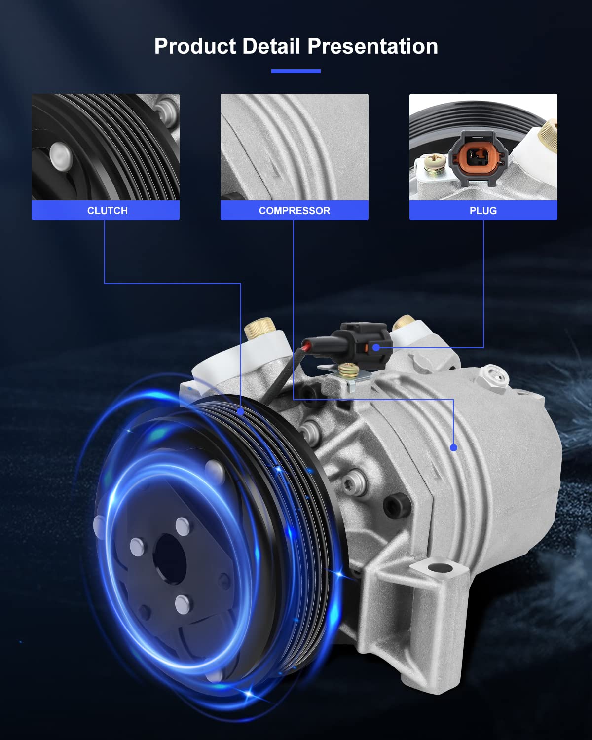 Eccpp A/C Compressor With Clutch 2009-2010 Fit For Nissan Cube 1.8L 2009-2012 For Nissan Versa 1.8L Ac Compressor