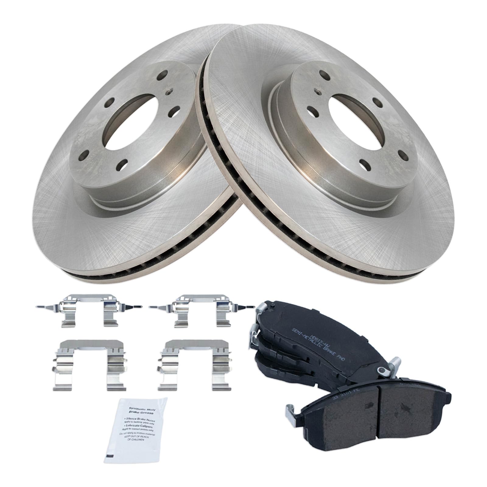 Trq Brake Pad & Rotor Kit Semi-Metallic Front Compatible With 2003-2004 Infiniti G35 2003-2005 Nissan 350Z