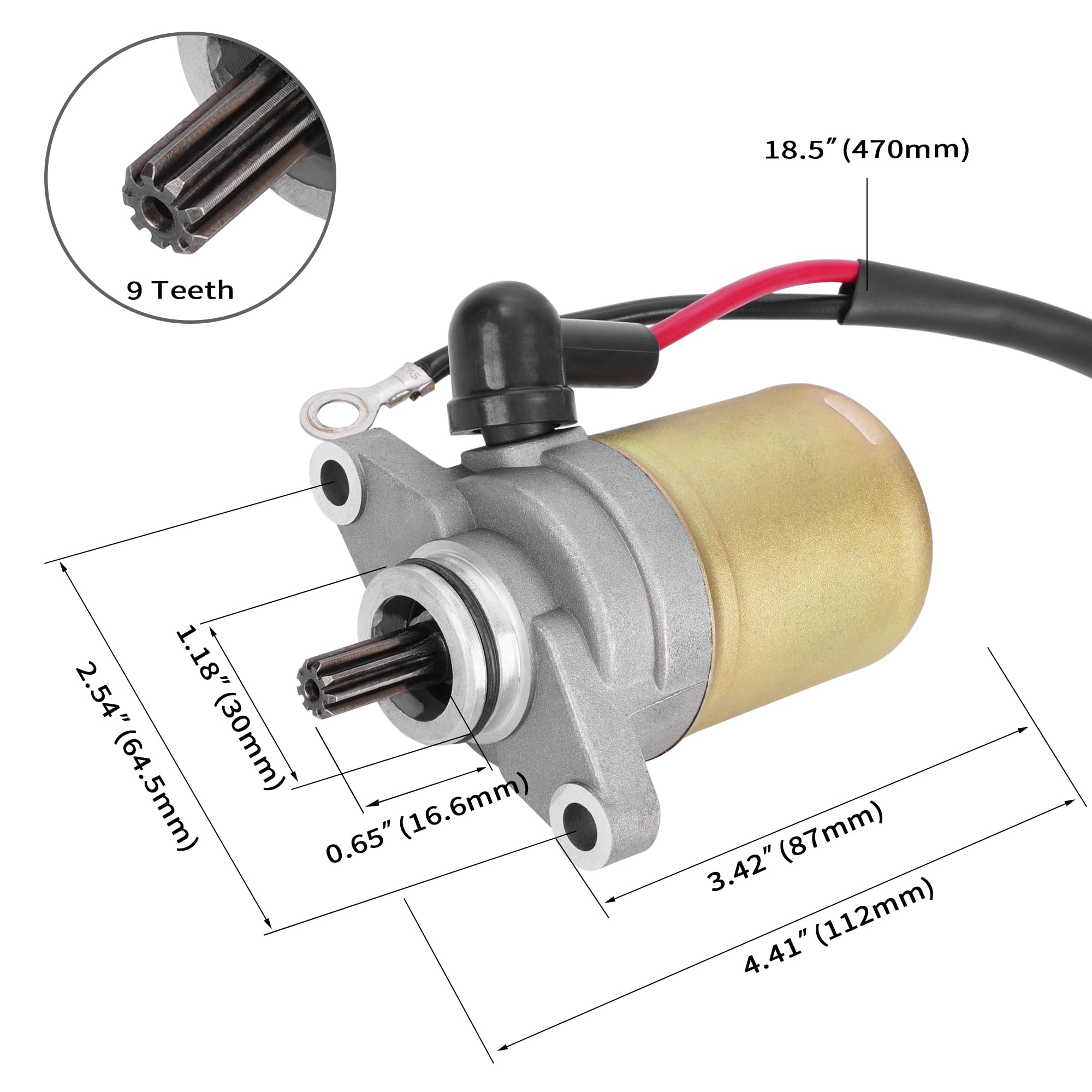 Starter Motor Compatible With Predator Sportsman Scramber 90 Outlaw 50 Atv, Replace Starter Oem Part # 0451692