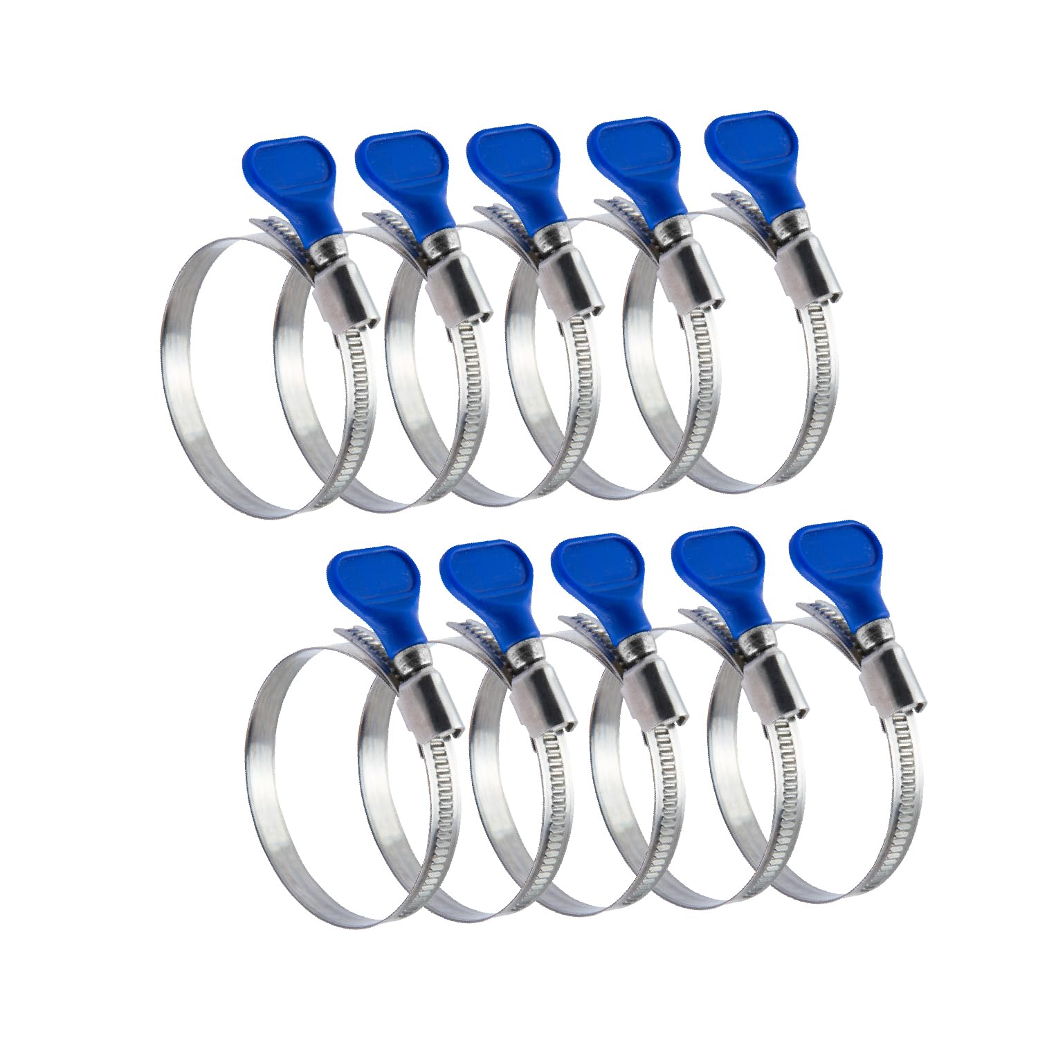 Powertec 70262 2-1/2 Inch Key Hose Clamp, Thumb Screw Key Adjustable Stainless Steel Hose Clamps For Dust Collection, Dust Colle