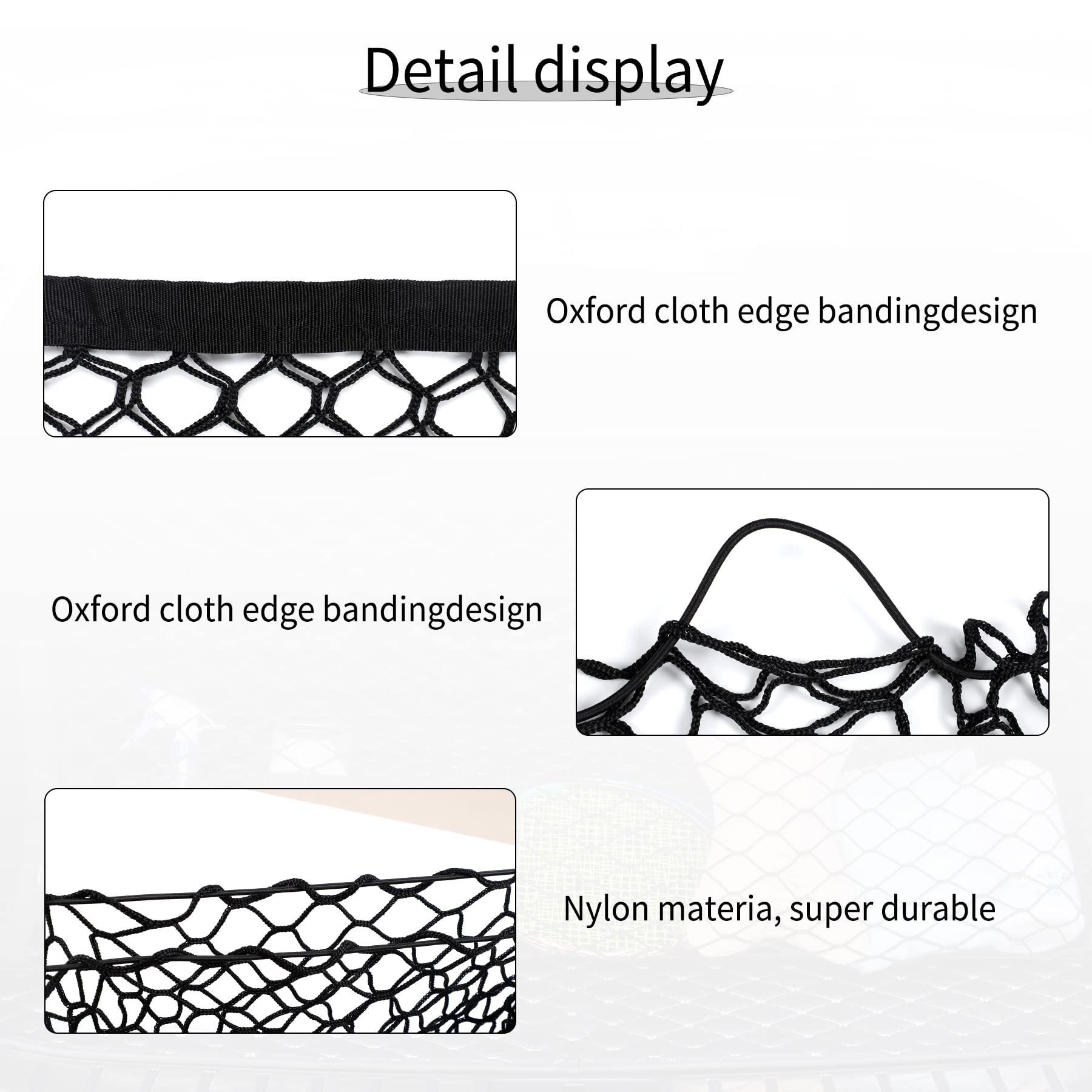 alpmosn Stretchable Car Cargo Net Adjustable Elastic Storage Net Trunk Interior Accessories with Hook, Universal Fit for Car, Ve