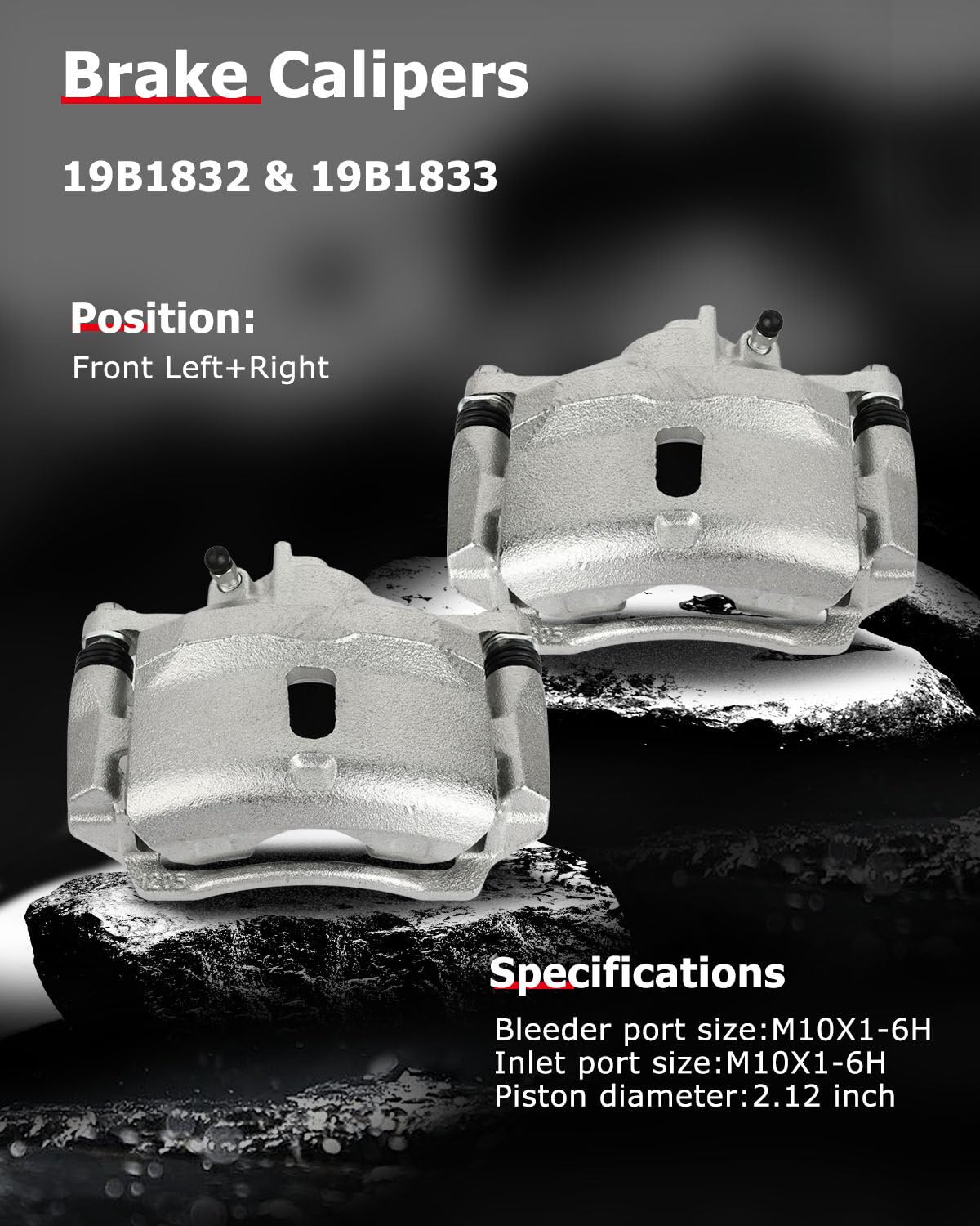 cciyu 19B1832 19B1833 Front Left & Right Brake Calipers With Bracket For Acura For EL 1997-2000,For Honda For Civic 1996-2011,Fo