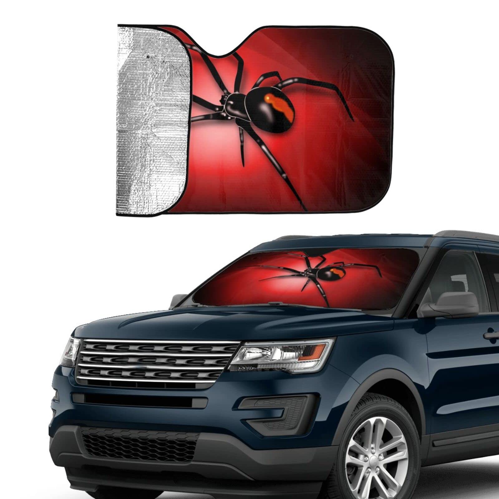 Widow Spider Car Front Windshield Sun Shade,Auto Sunshade For Car Truck Suv - Blocks Uv Rays Sun Visor Protector (51'' X 27.5''I